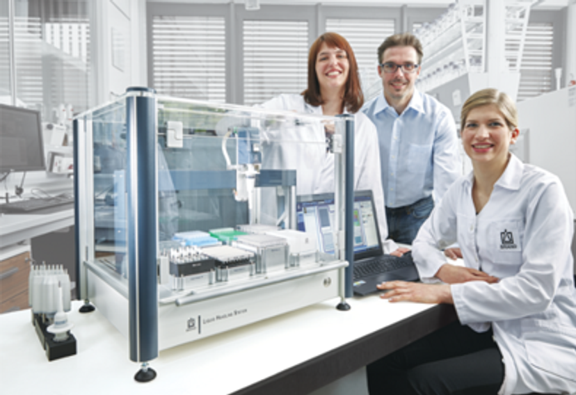 BRAND Liquid Handling Station pipetting robot on a lab bench