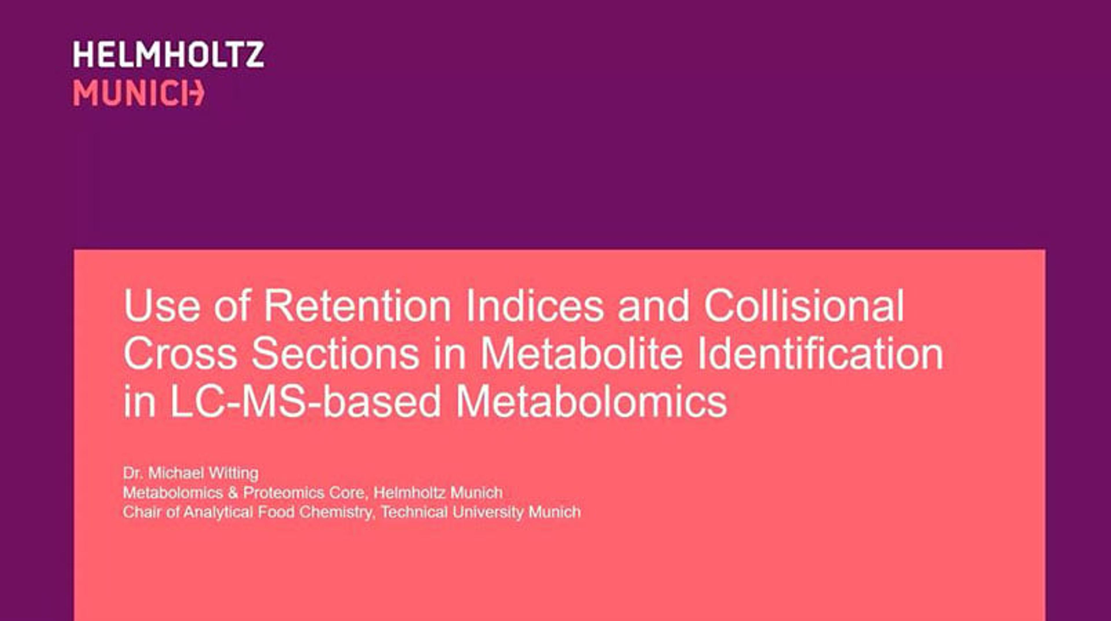 Use and reuse of retention time information in metabolite identification in LC-MS-based metabolomics Use and reuse of retention time information in metabolite identification in LC-MS-based metabolomics