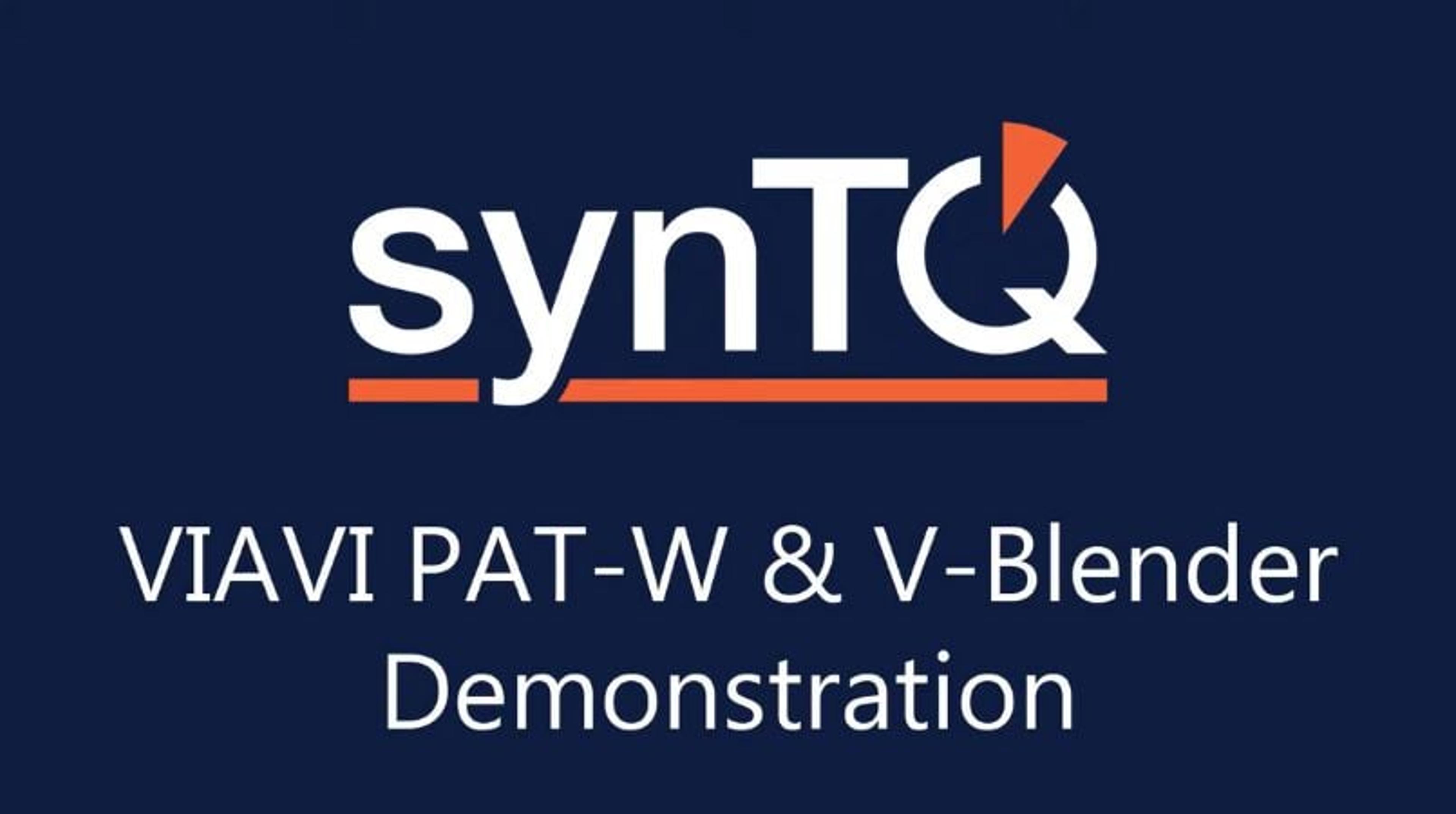 Optimizing blending operations with PAT: V Blender and MicroNIR PAT-W spectrometer demonstration Optimizing blending operations with PAT: V Blender and MicroNIR PAT-W spectrometer demonstration