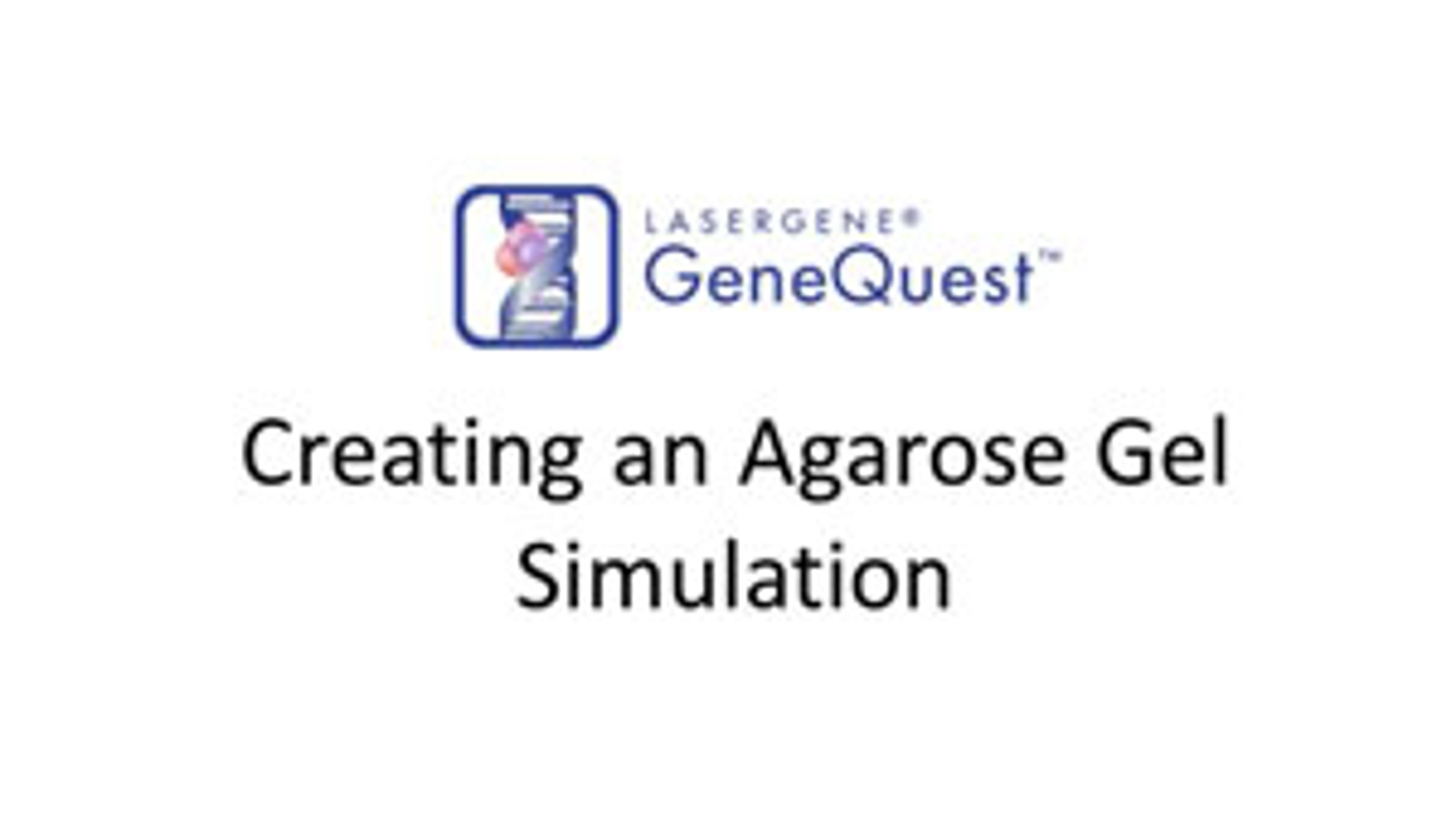 Agarose Gel Simulation with DNASTAR’s GeneQuest Software Agarose Gel Simulation with DNASTAR’s GeneQuest Software