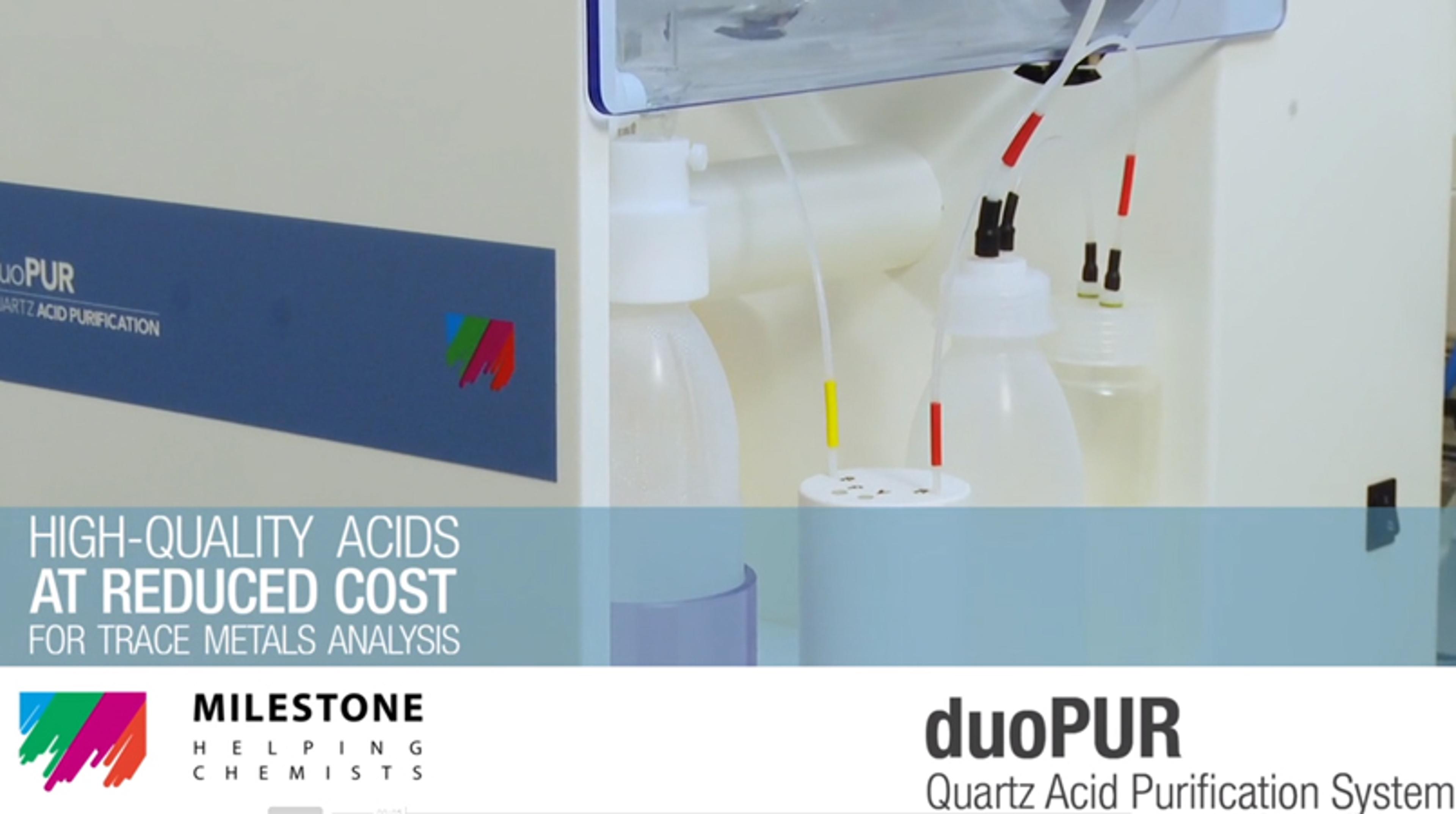 High-quality acids at reduced costs for trace metals analysis High-quality acids at reduced costs for trace metals analysis
