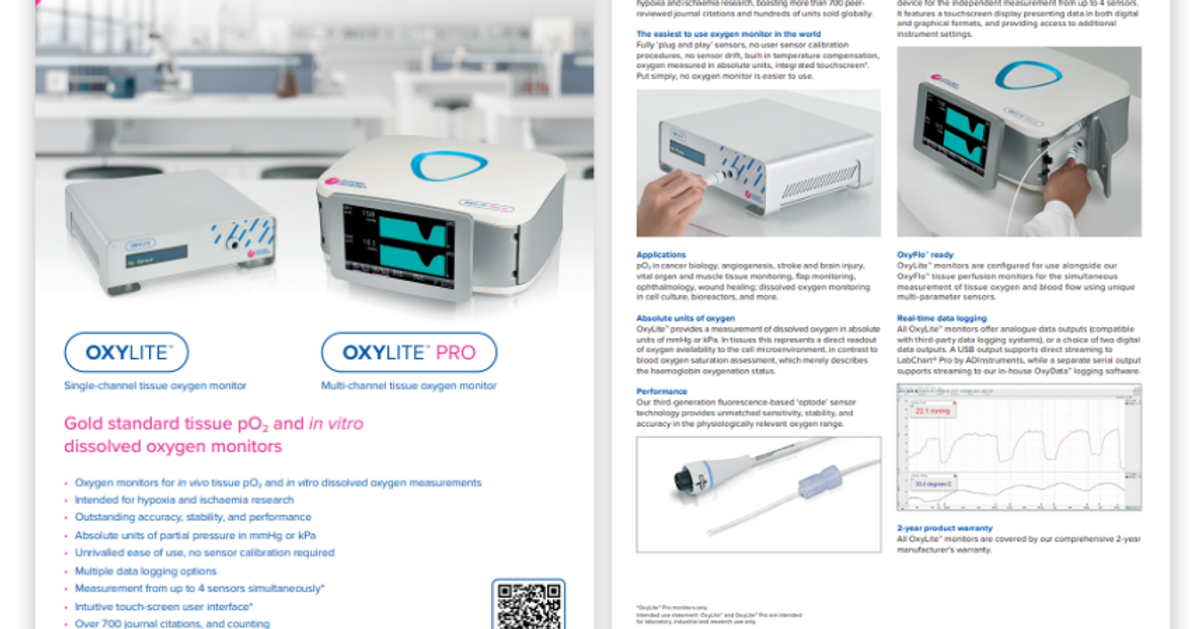 O2 Probe Oxylyte OxyLite: Gold standard tissue oxygen monitors