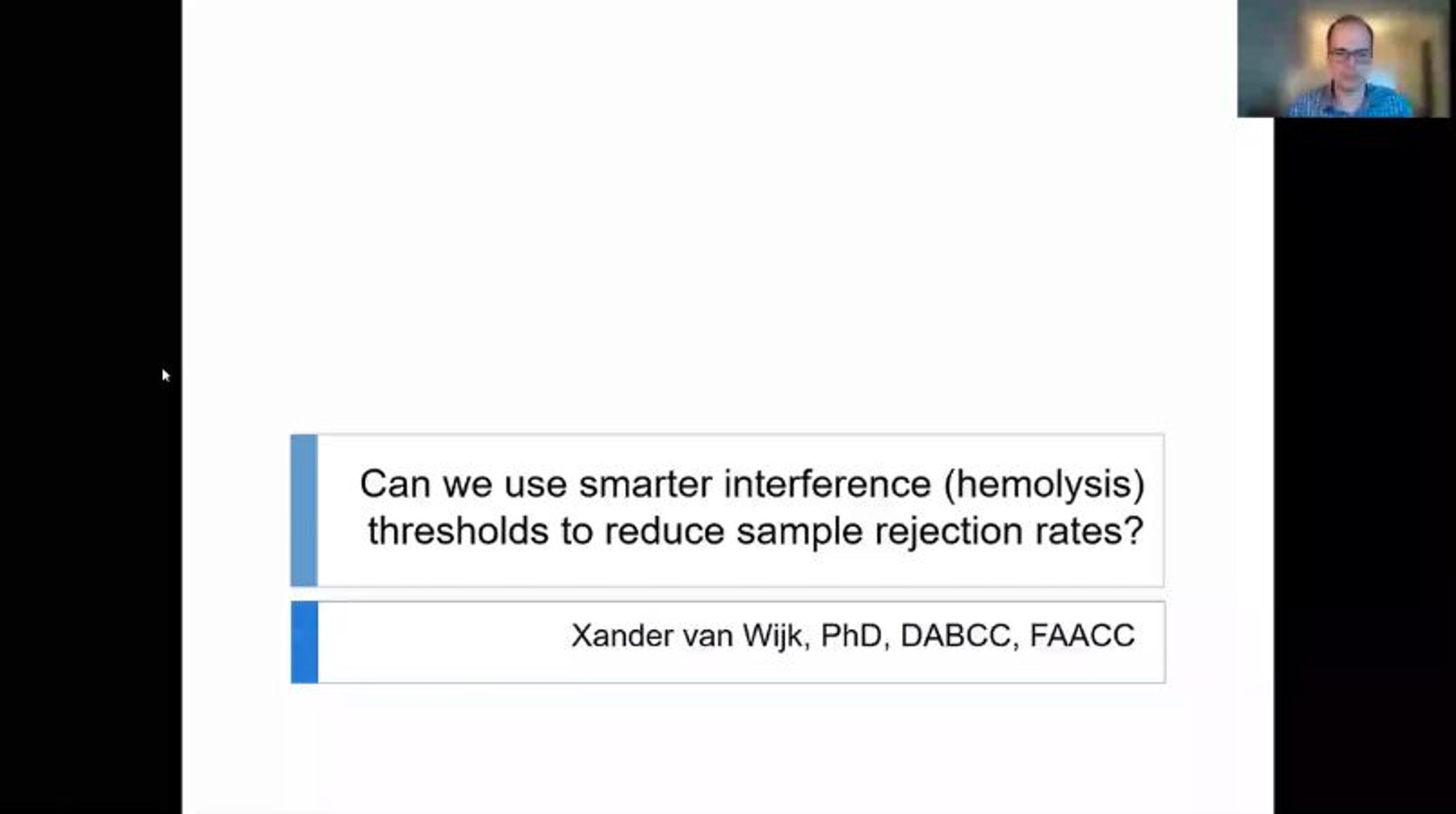 Can we use smarter interference (hemolysis) thresholds to reduce sample rejection rate? Can we use smarter interference (hemolysis) thresholds to reduce sample rejection rate?