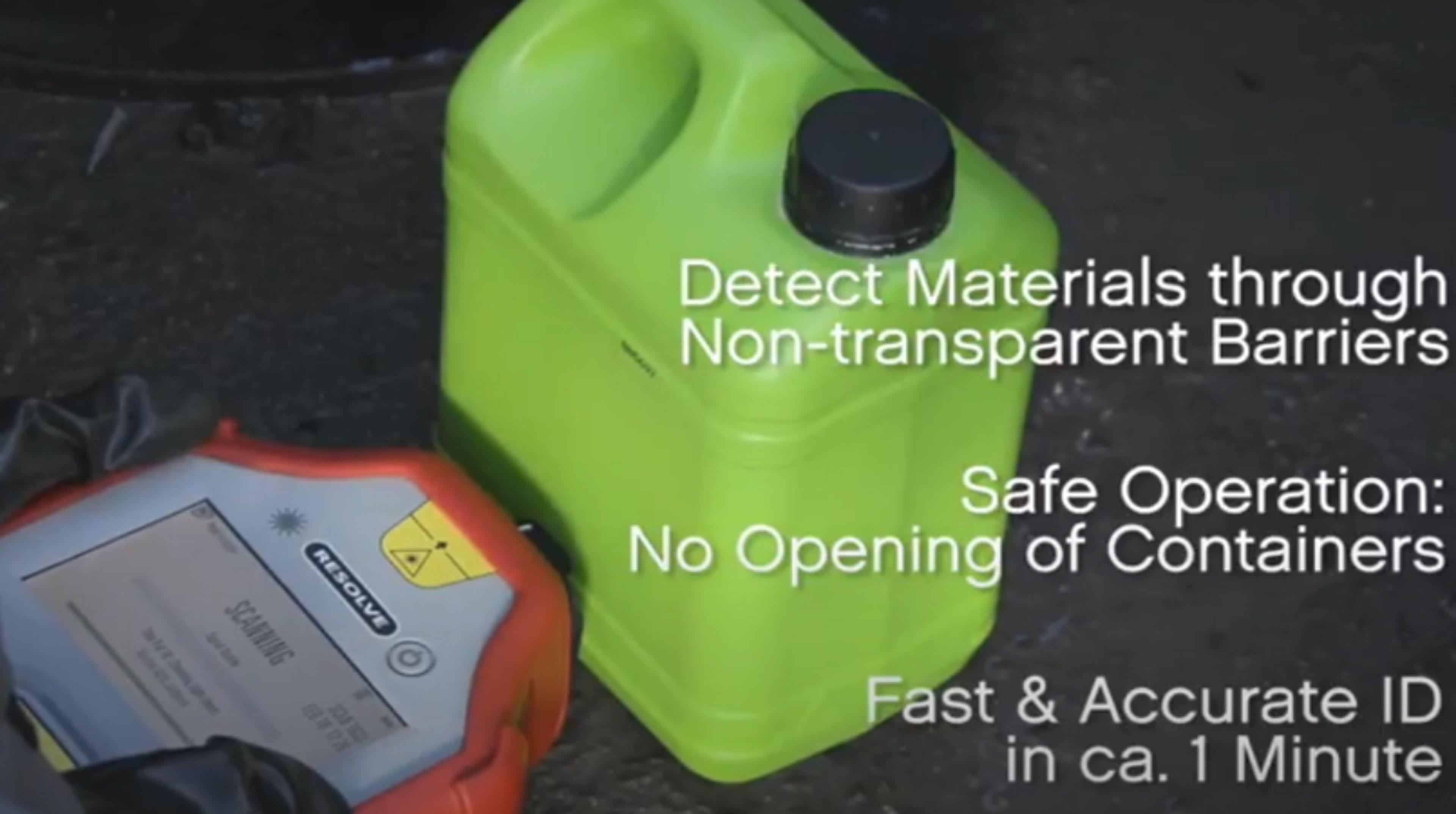 Resolve handheld raman analyzer for through-barrier chemical identification Resolve handheld raman analyzer for through-barrier chemical identification