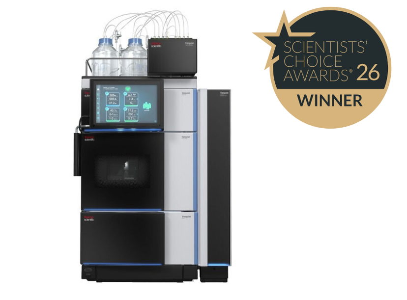 The Thermo Scientific™ Vanquish™ Core HPLC systems with the 2025 Scientists' Choice Awards winner badge