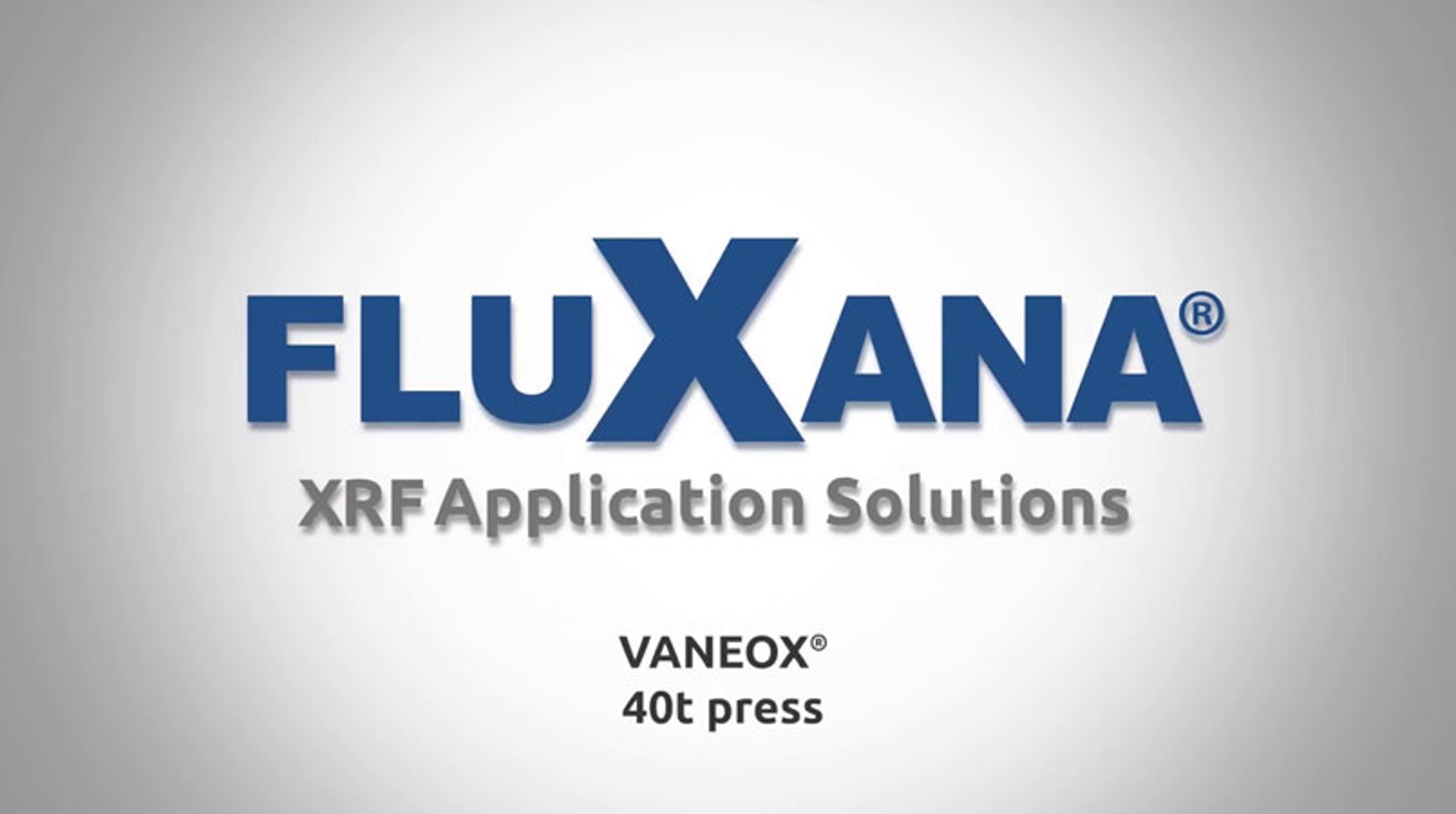 XRF Sample Preparation with the FluXana Electrical VANEOX 40t Press XRF Sample Preparation with the FluXana Electrical VANEOX 40t Press