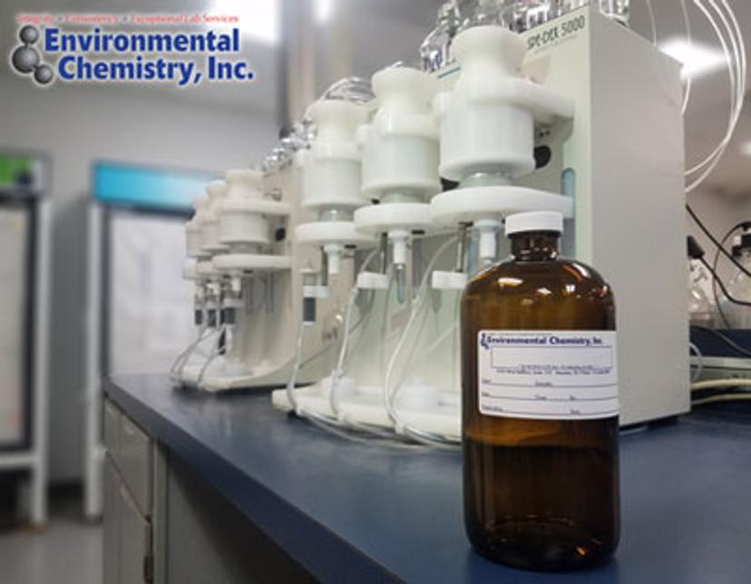 The SPE-Dex 5000 from Biotage on the work bench at Environmental Chemistry Inc. 