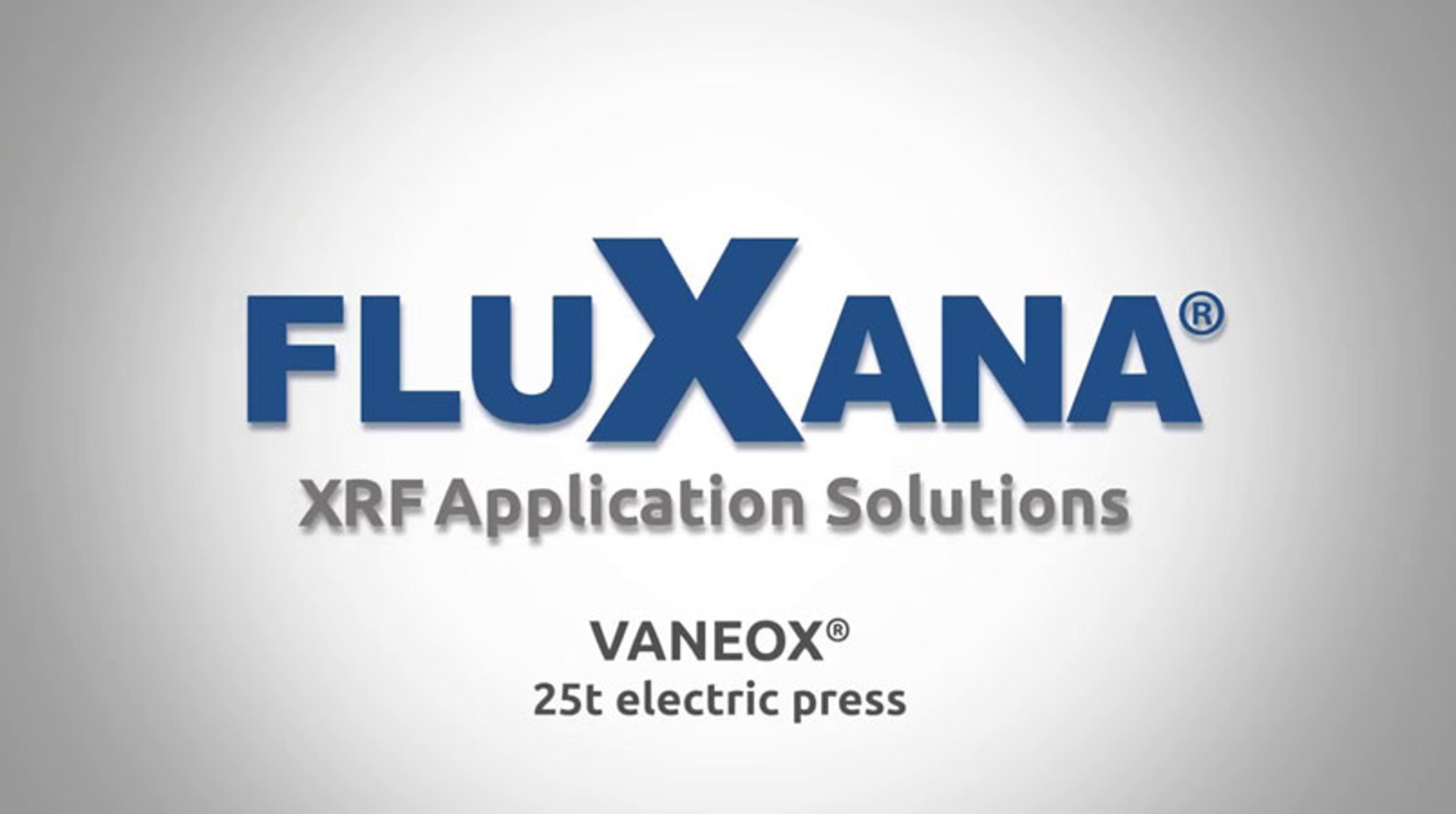 XRF Sample Preparation with the FluXana Electrical VANEOX 25t Press XRF Sample Preparation with the FluXana Electrical VANEOX 25t Press
