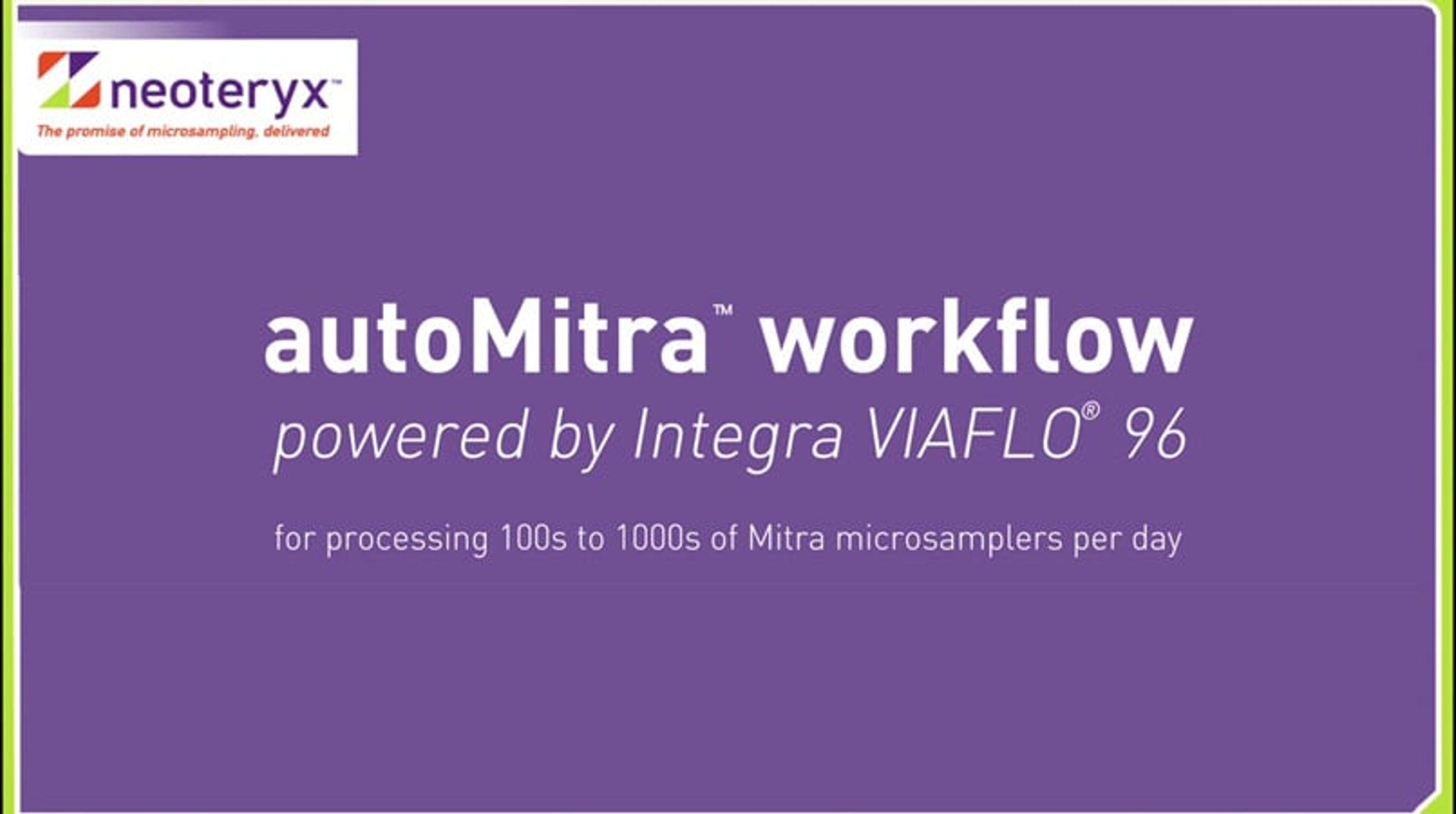 High Throughput Processing of Dried Blood Mitra Microsamples (General Protocol) High Throughput Processing of Dried Blood Mitra Microsamples (General Protocol)