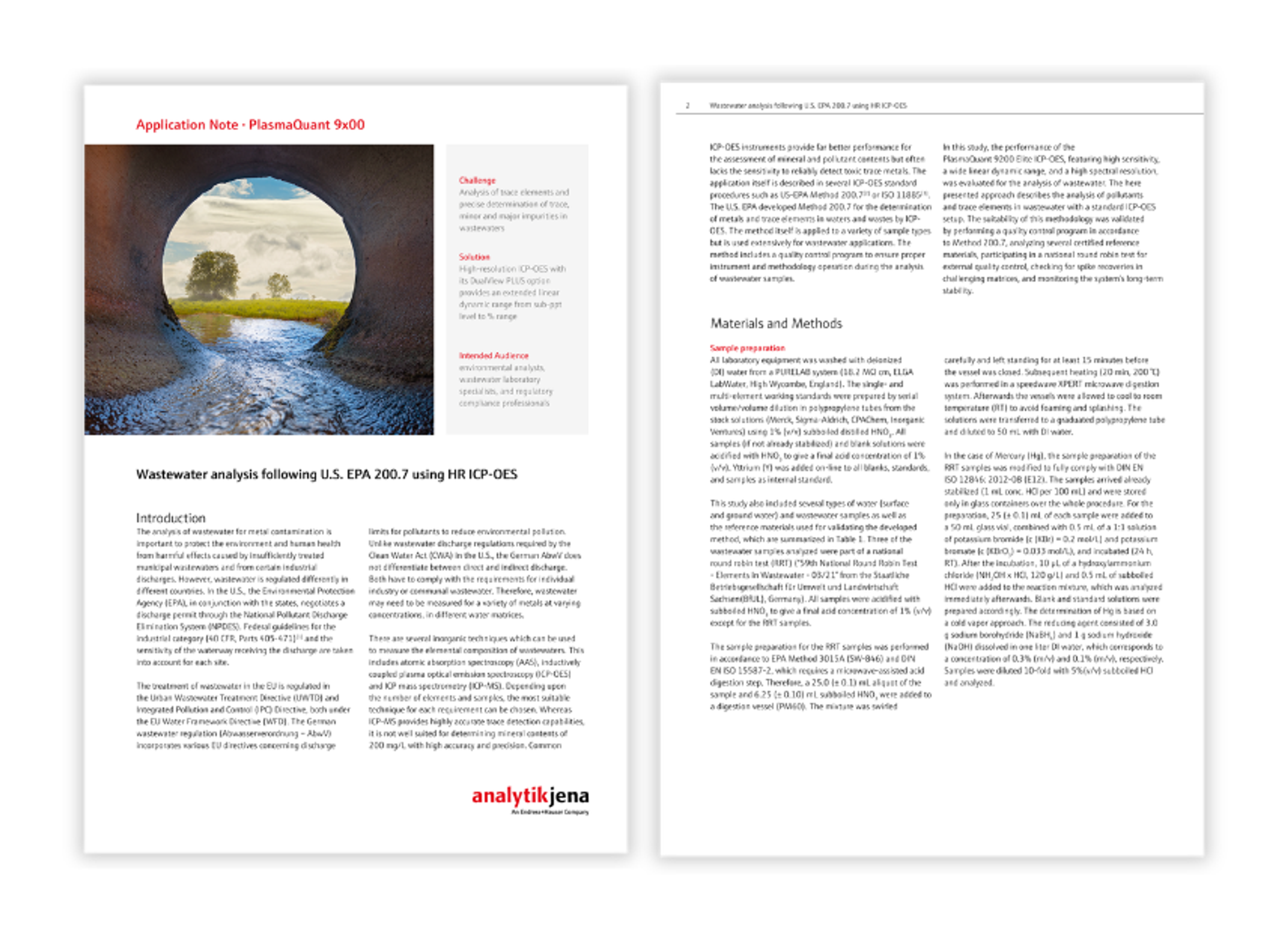 ICP-OES system for analyzing trace metals in wastewater samples