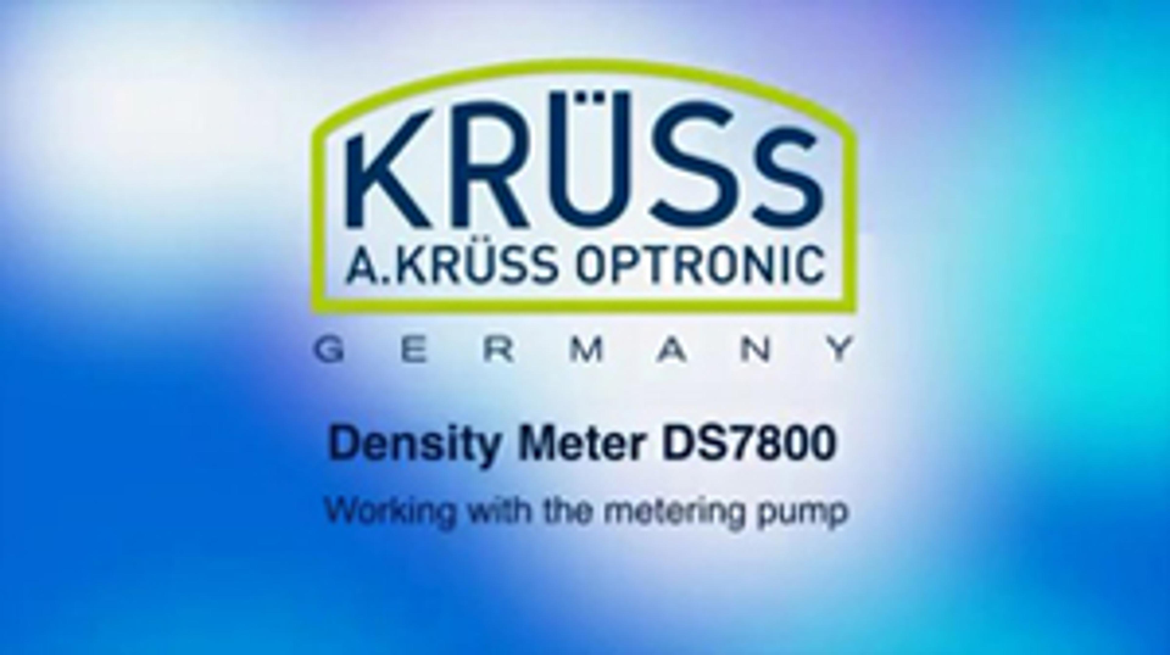 The Density Meter DS7800 from A.KRÜSS: The Metering Pump The Density Meter DS7800 from A.KRÜSS: The Metering Pump