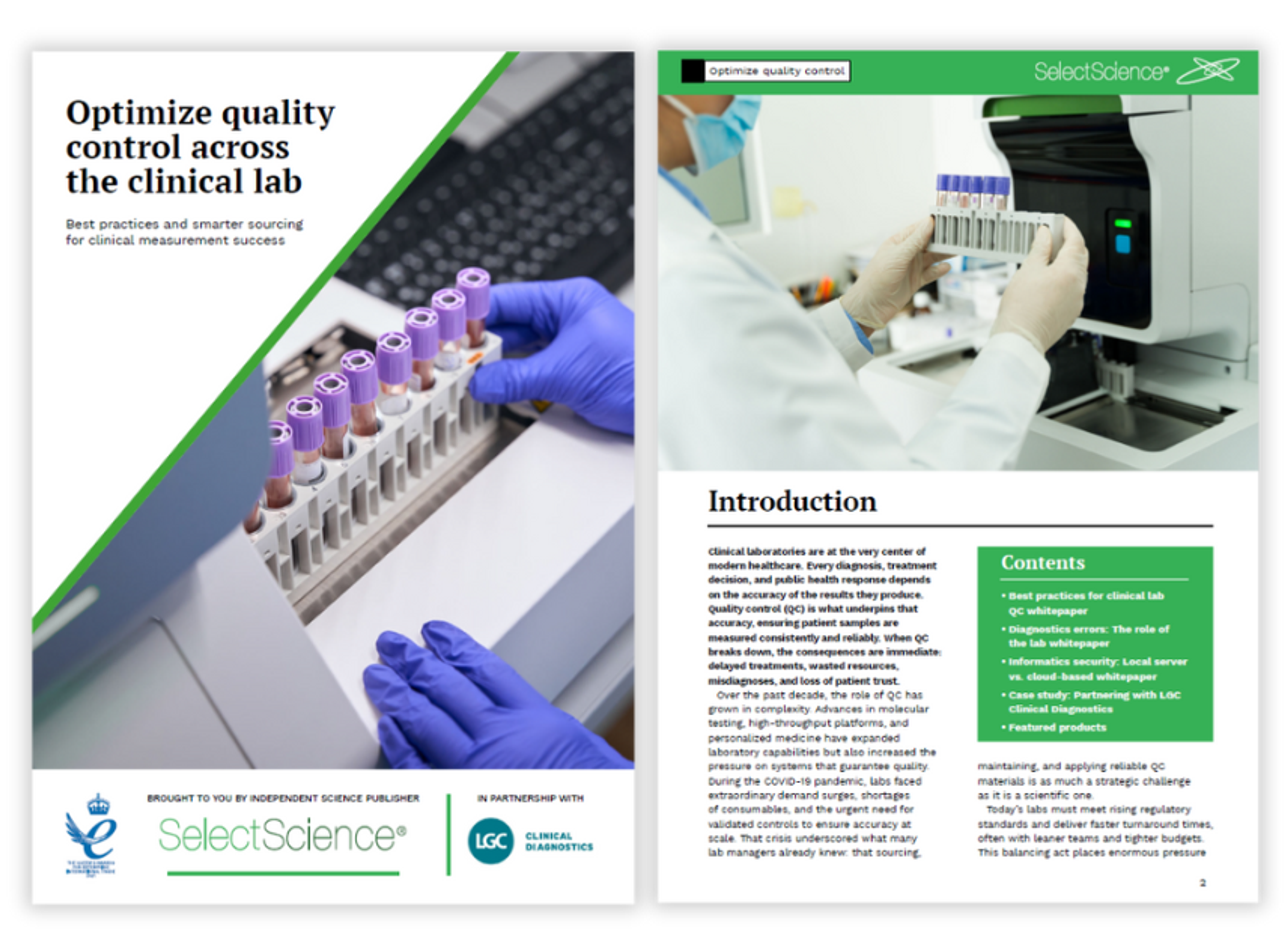 Screenshot of the Optimize quality control across the clinical lab eBook