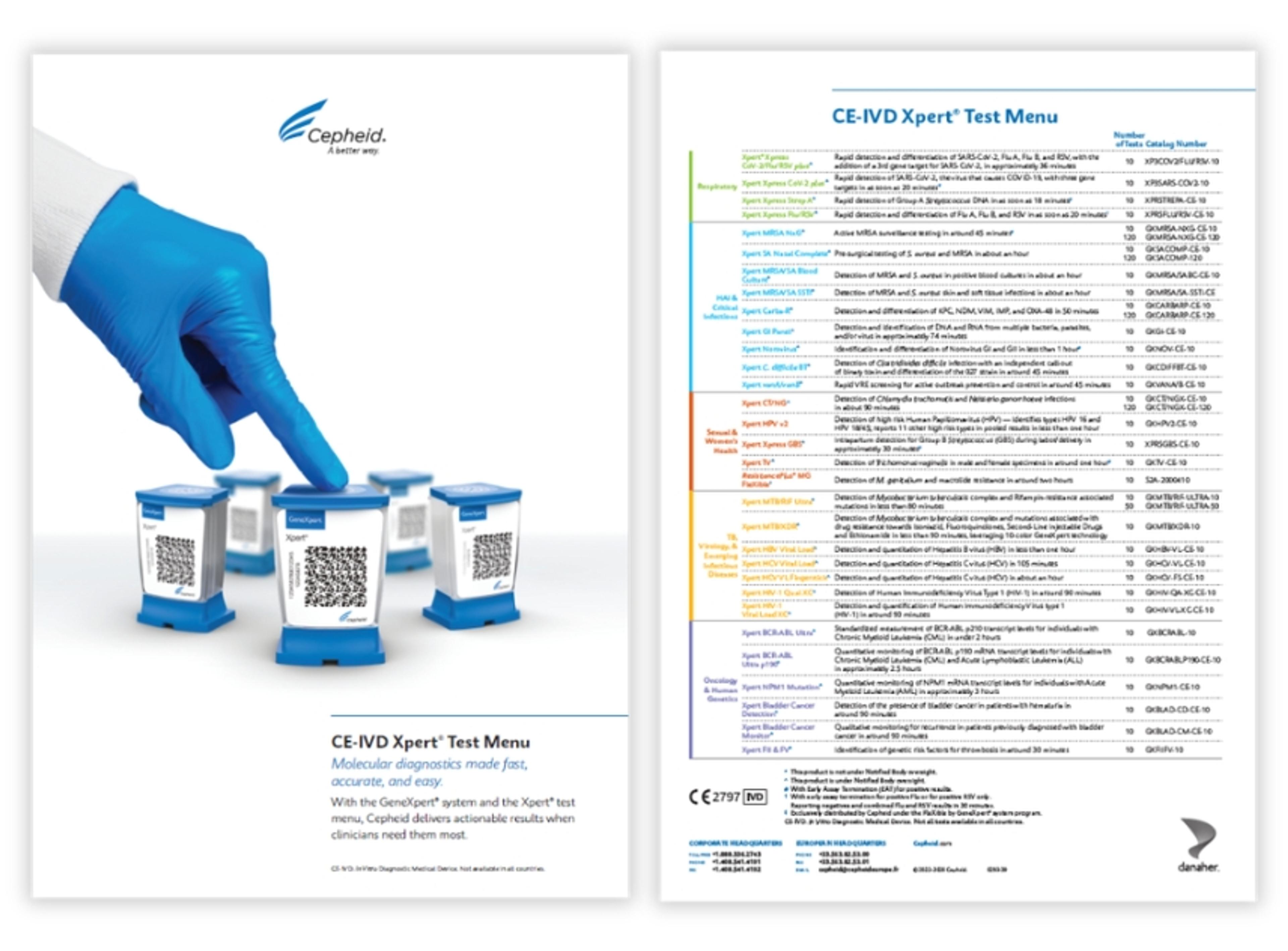 CE-IVD Xpert® Test Menu