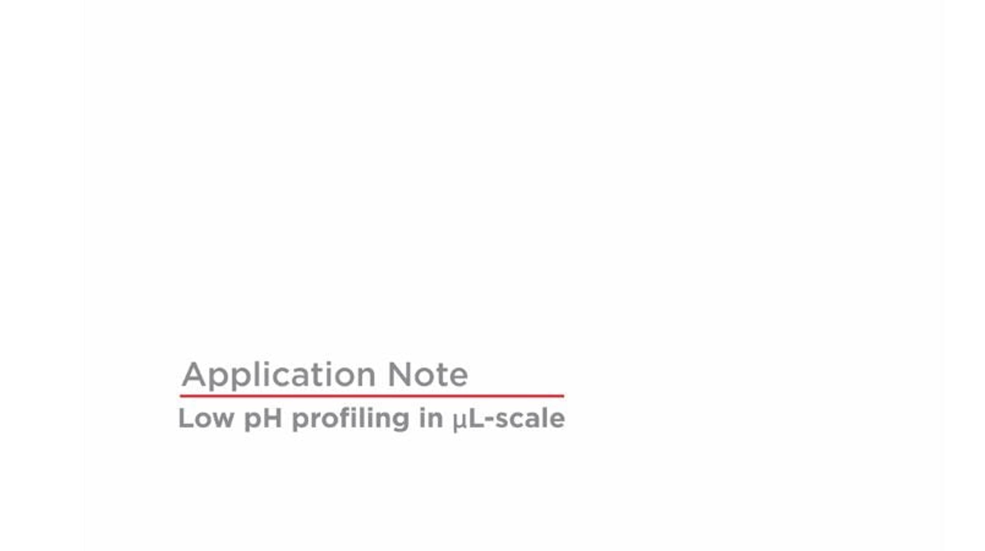 Low pH profiling in µL-scale Low pH profiling in µL-scale