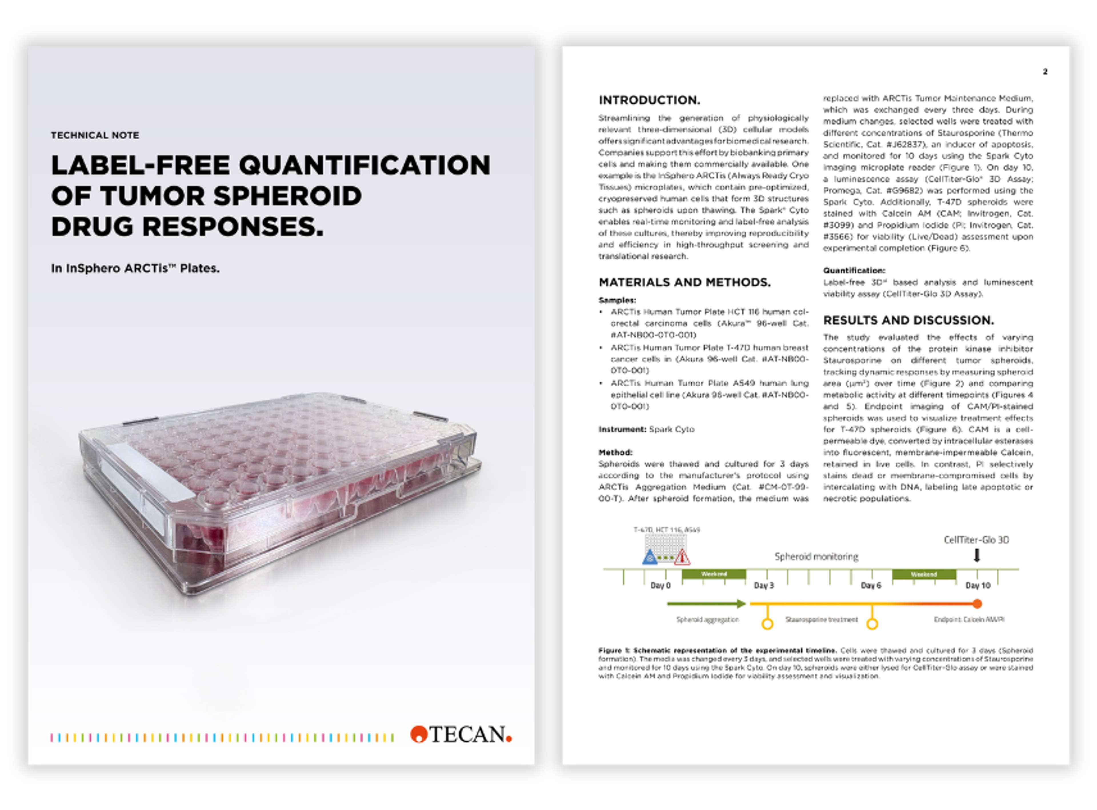 Label-free quantification of tumor spheroid drug responses in InSphero ARCTis™ Plates