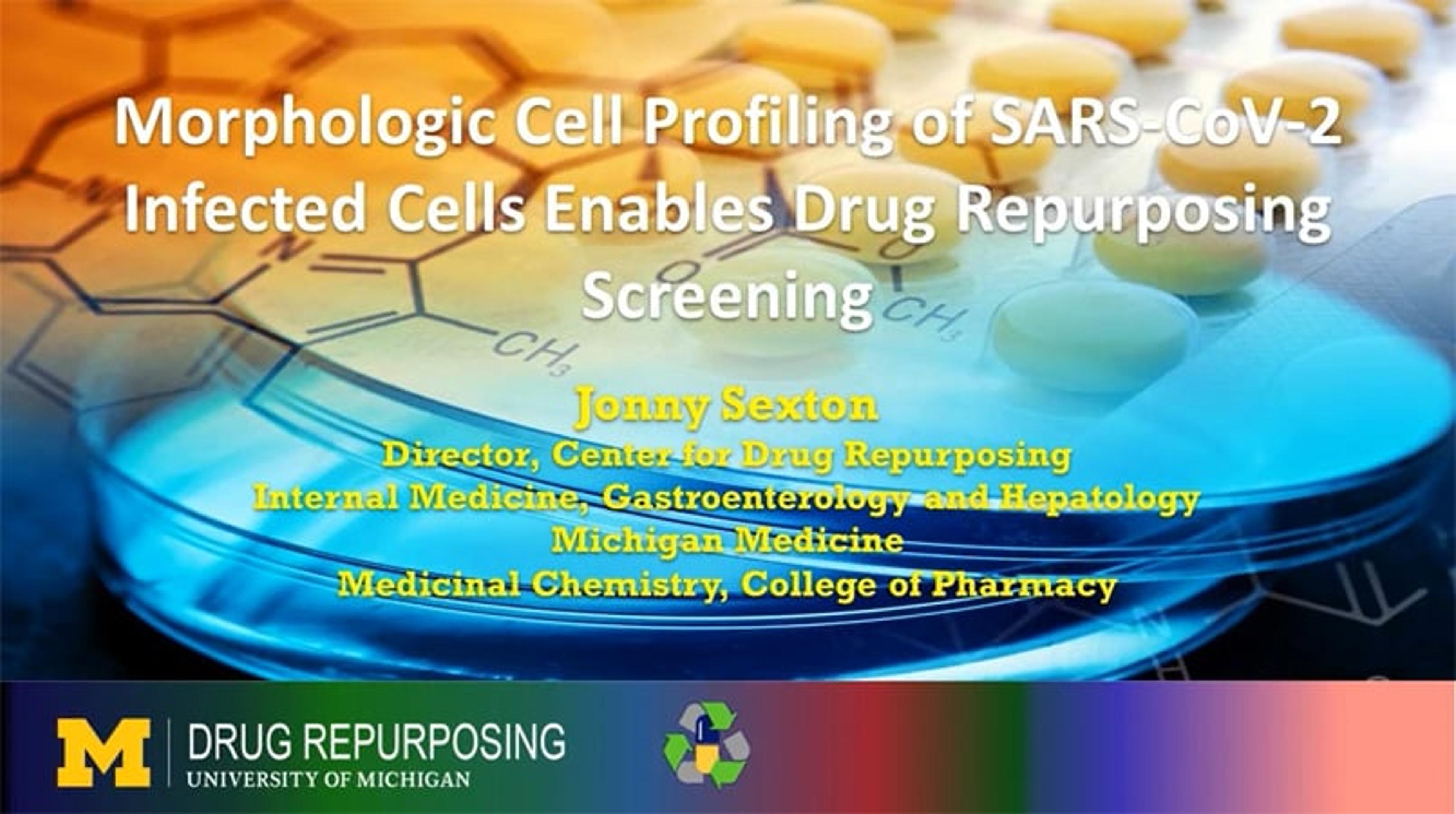 Morphologic cell profiling of SARS-CoV-2 infected cells enables drug repurposing screening Morphologic cell profiling of SARS-CoV-2 infected cells enables drug repurposing screening