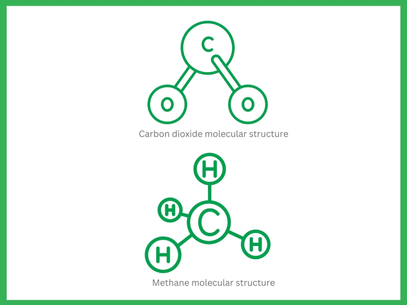 CO2 and methane molecular structure