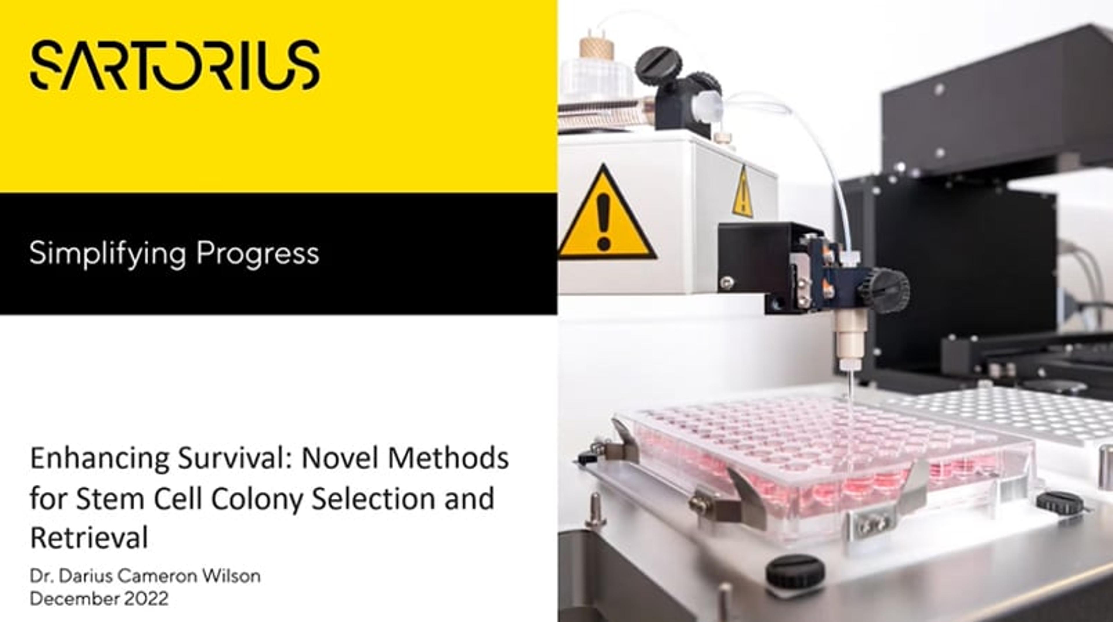 Novel methods for stem cell colony selection and retrieval Novel methods for stem cell colony selection and retrieval