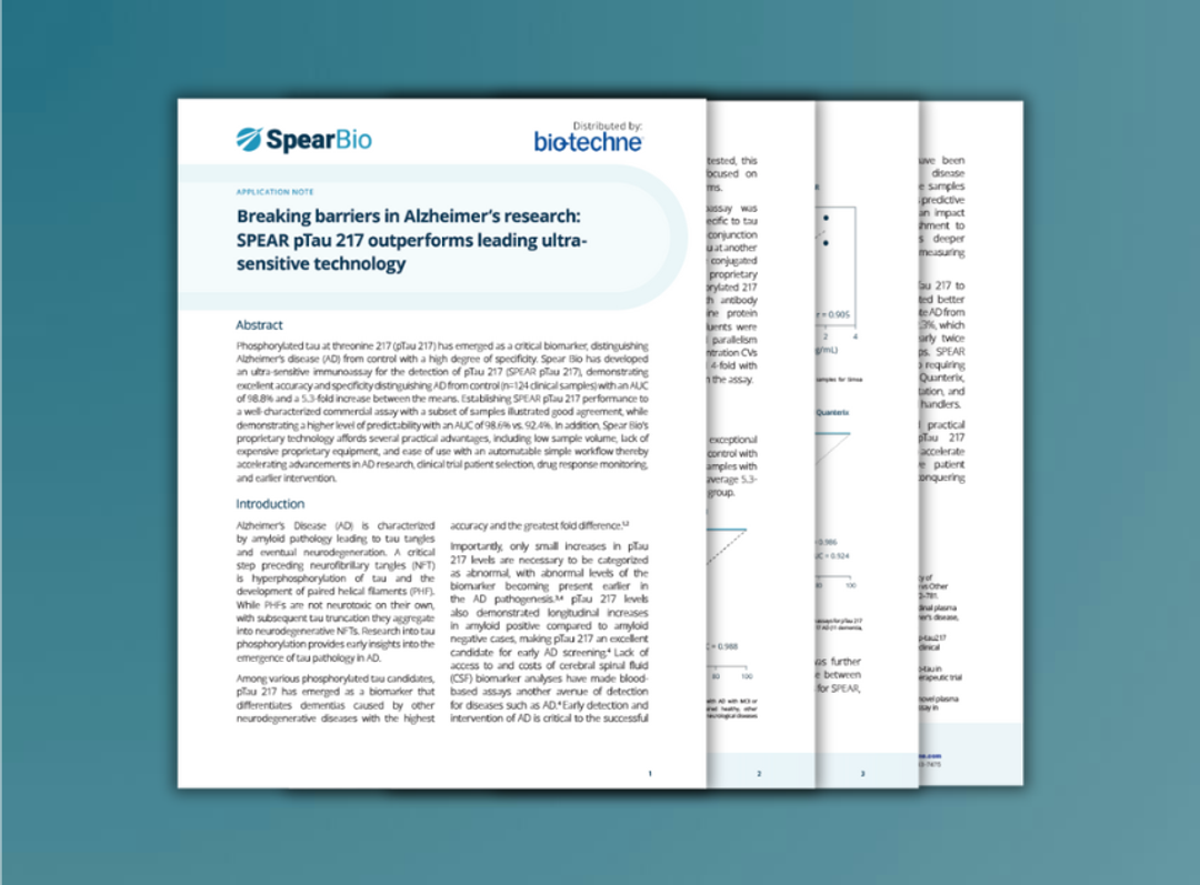 SPEAR pTau 217 immunoassay enables early detection of Alzheimer’s disease application note