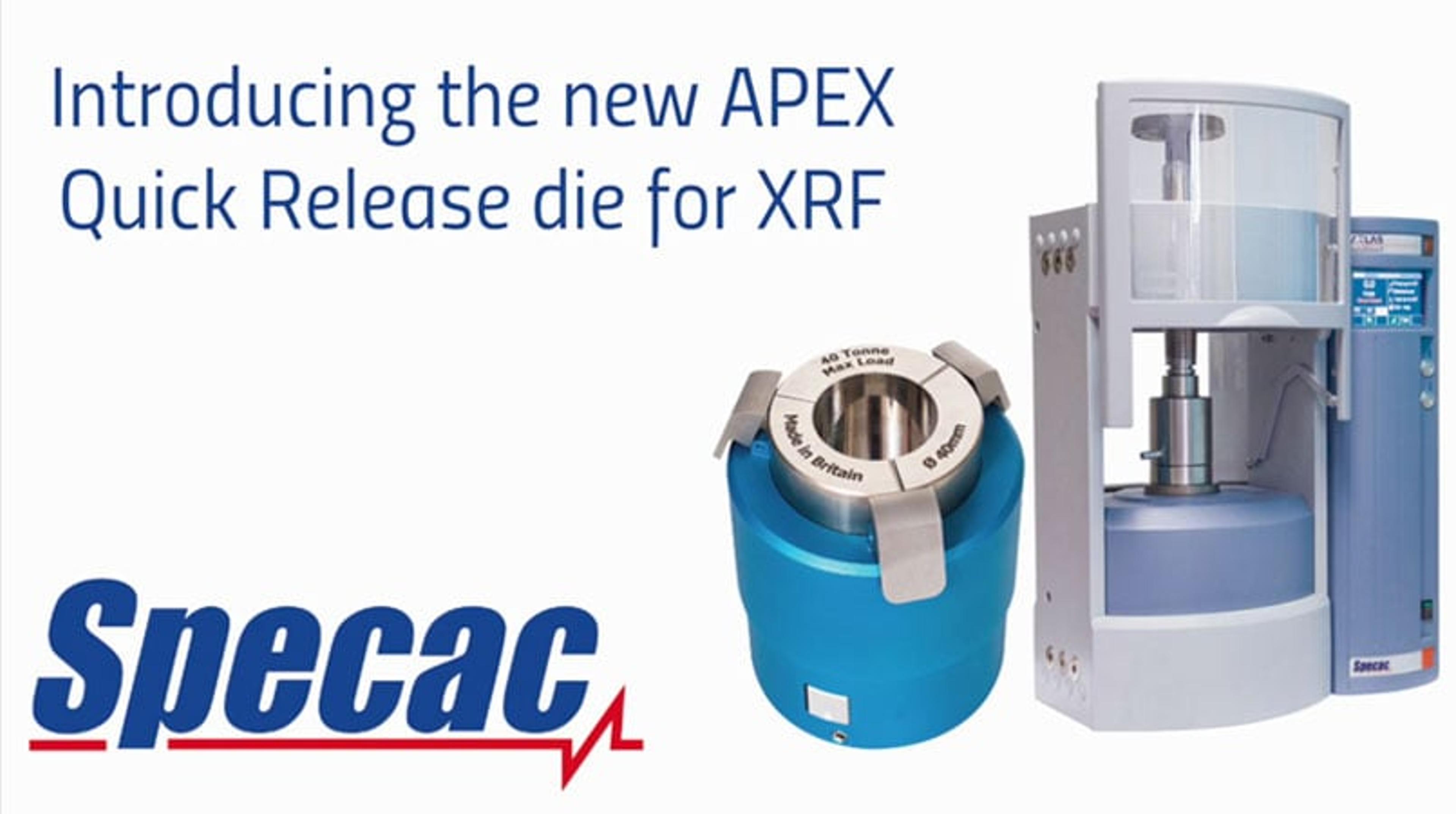 'Apex' Quick Release Pellet Die | Easy XRF Sample Preparation 'Apex' Quick Release Pellet Die | Easy XRF Sample Preparation