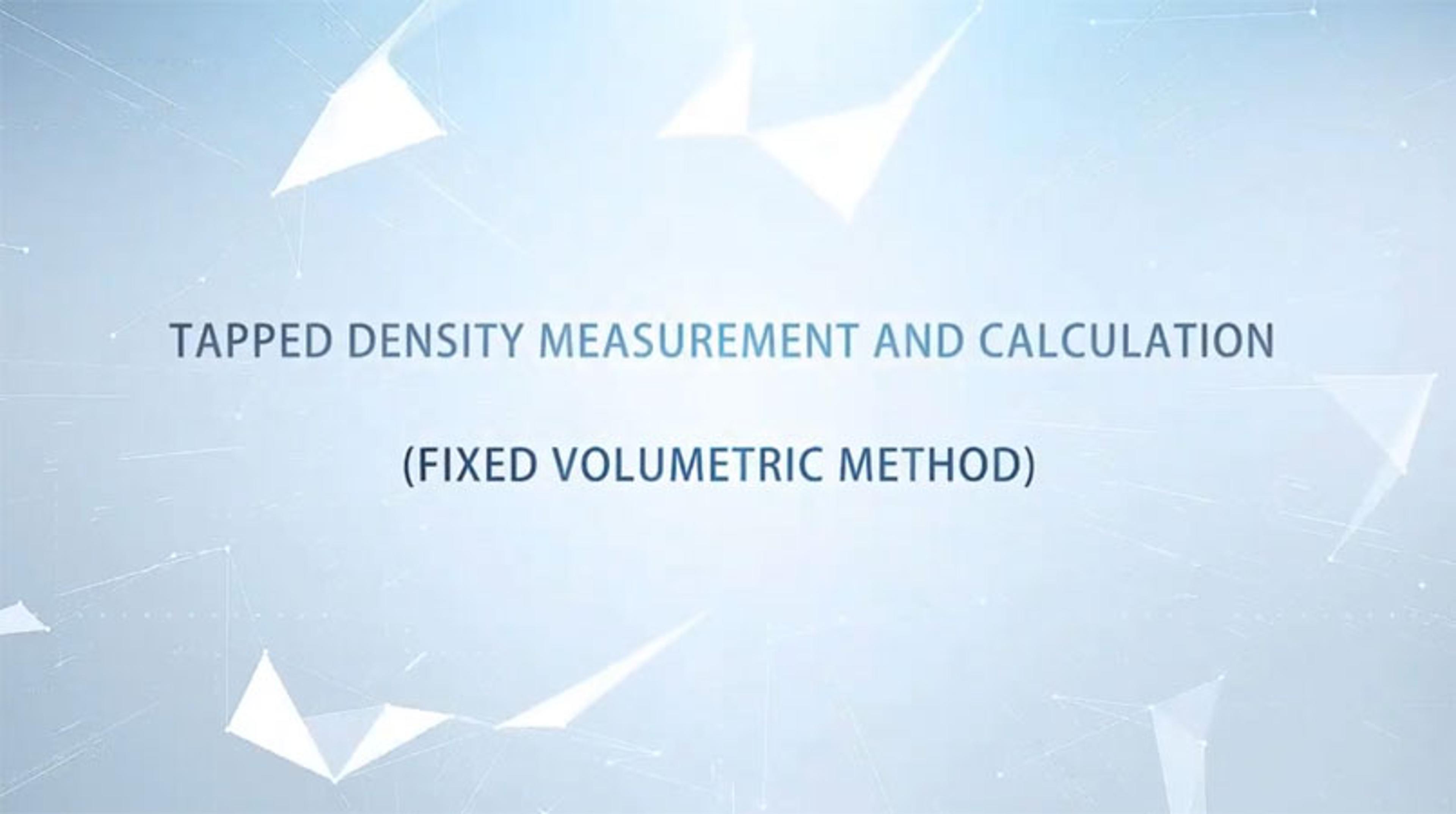 Tapped density and compressibility measurement of powder materials using the PowderPro A1 Tapped density and compressibility measurement of powder materials using the PowderPro A1