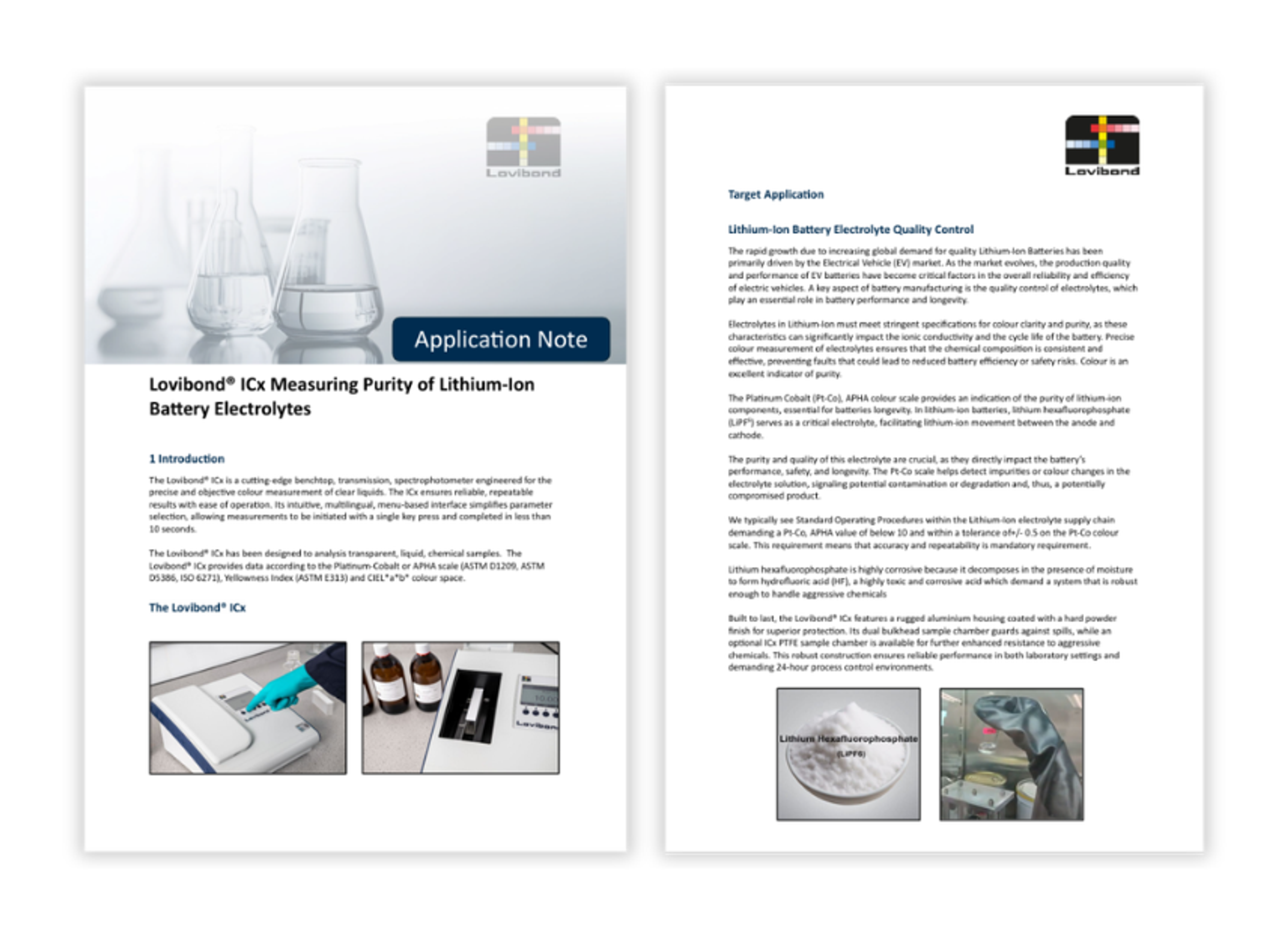 Benchtop spectrophotometer instrument designed for colour measurement of transparent liquids