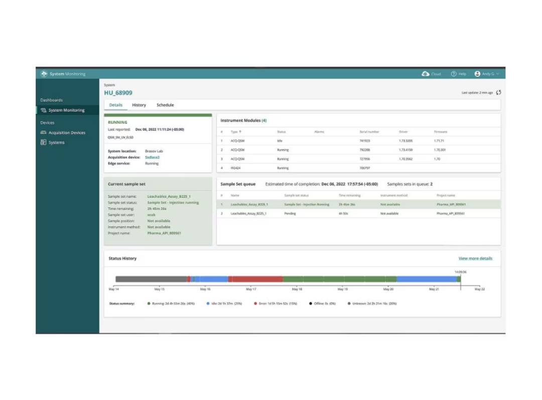 System Monitoring provides a real-time status view of all Empower systems in your lab.