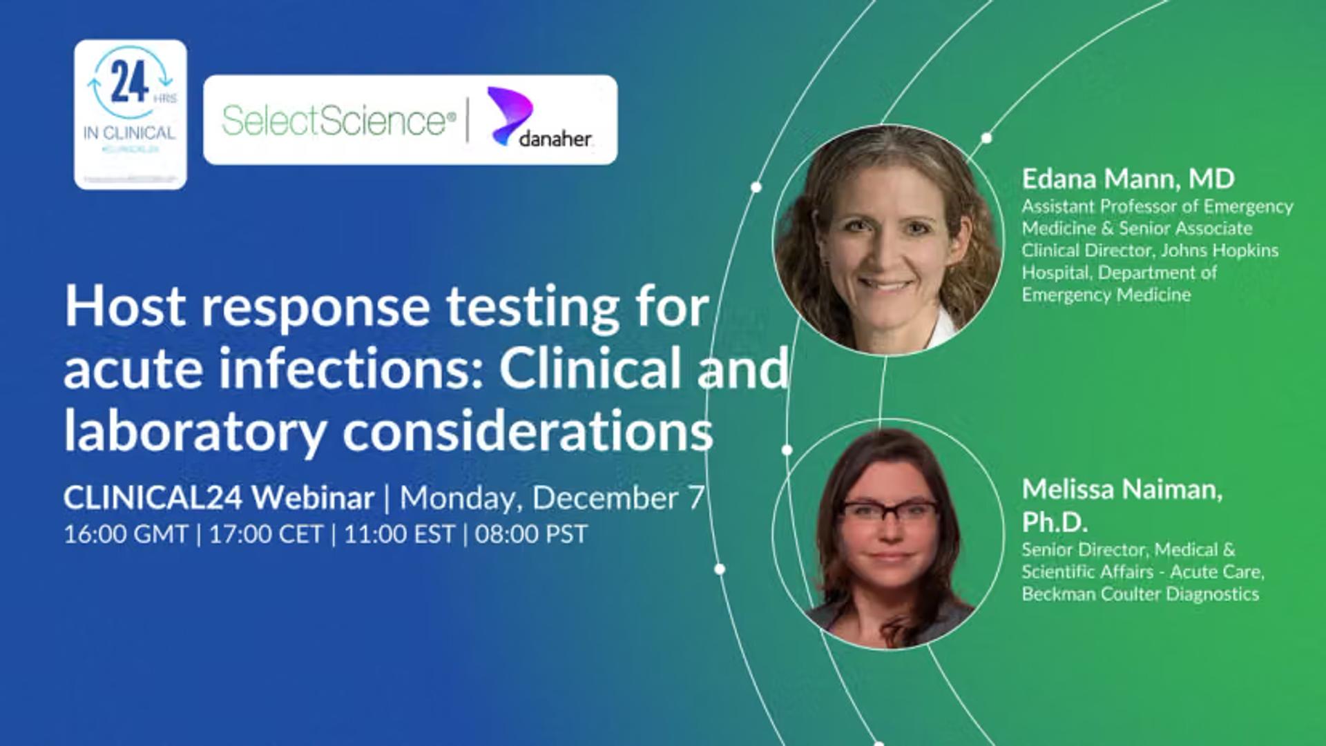 Danaher SelectScience Webinar on Host response testing for acute infections