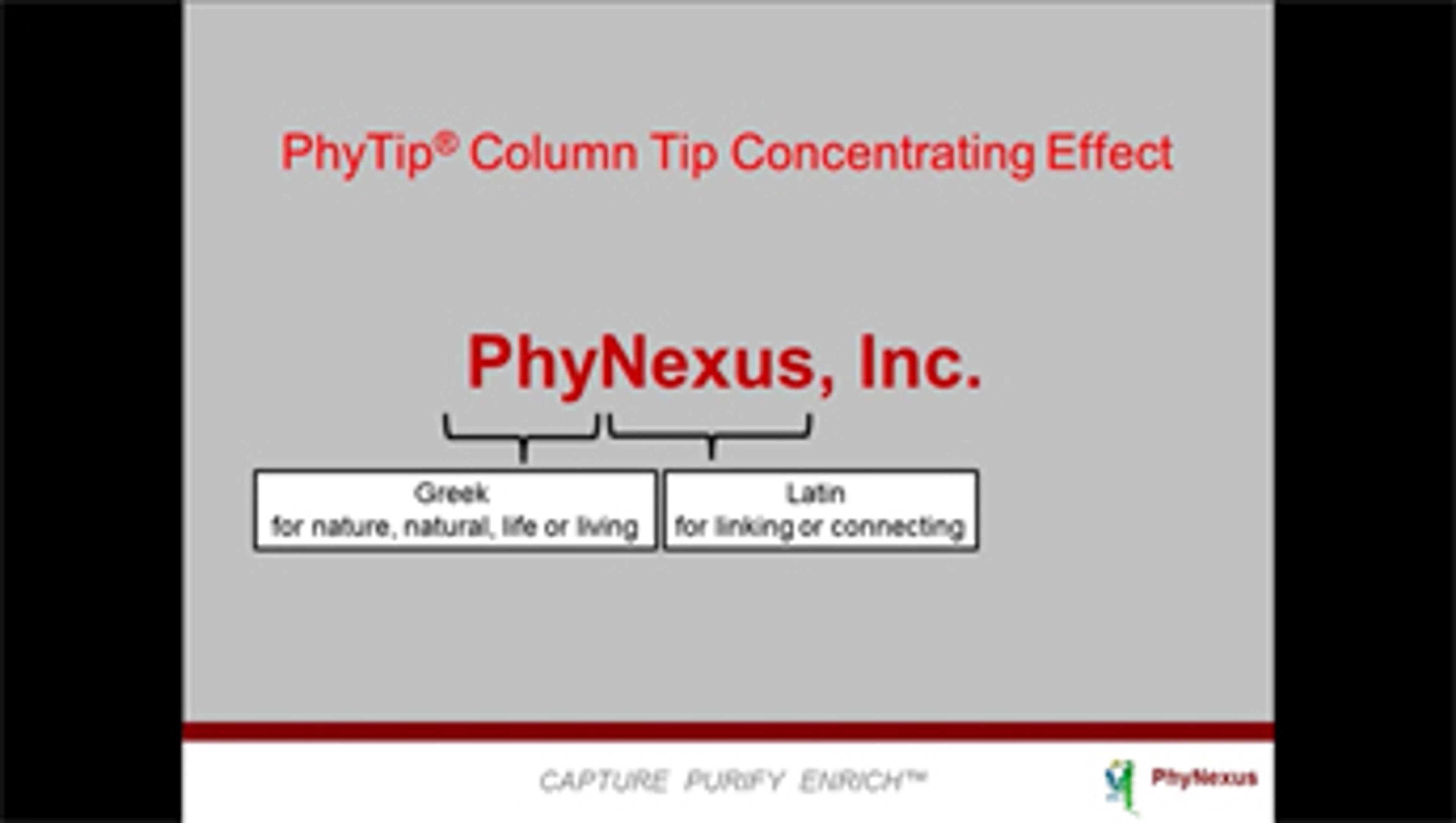 The PhyNexus Tip Concentrating Effect The PhyNexus Tip Concentrating Effect