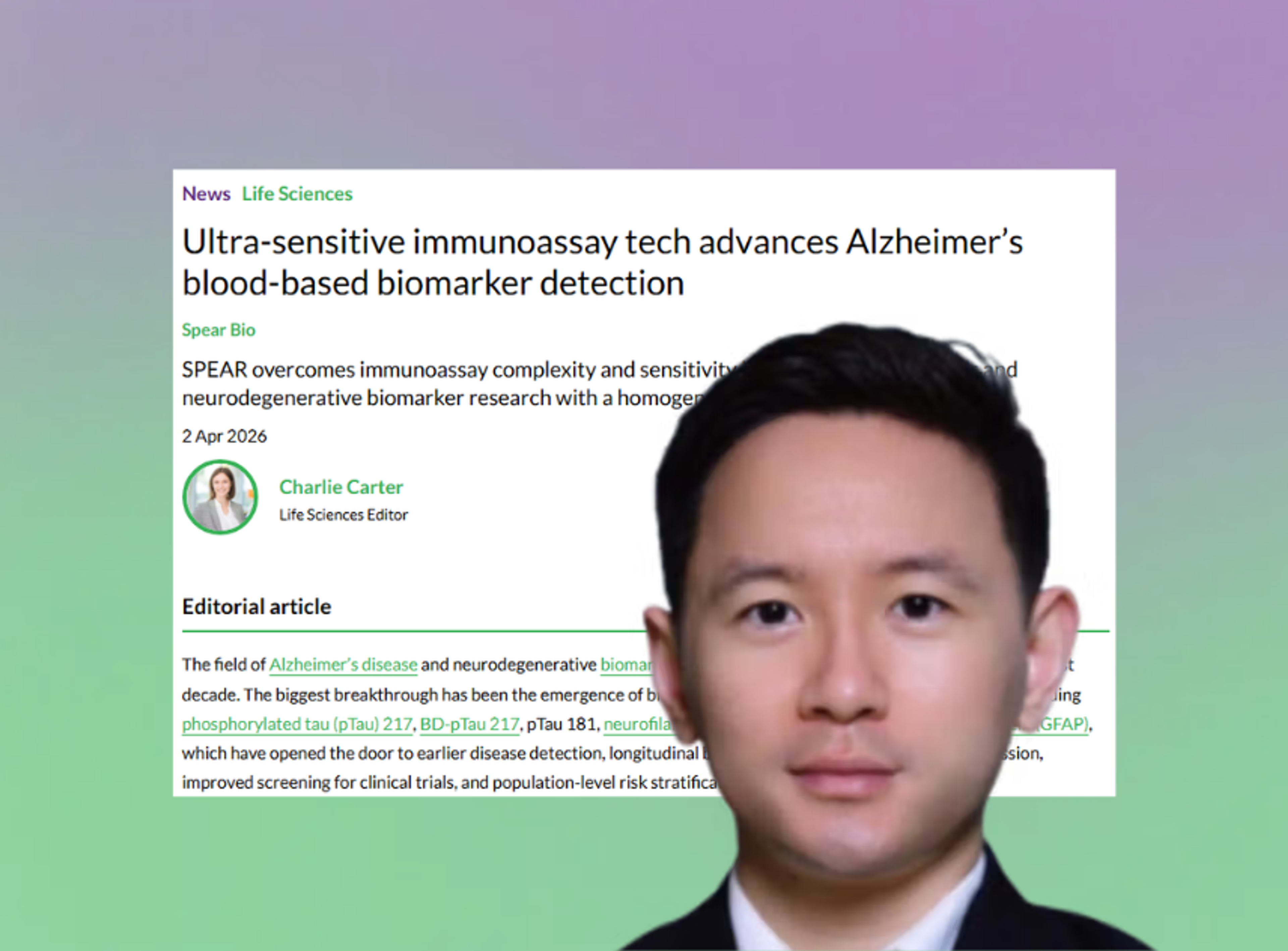 Dr. Feng Xuan, Founder and CEO of Spear Bio