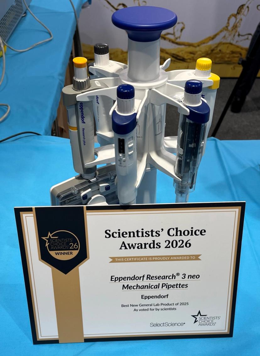 Eppendorf Research 3 neo Mechanical Pipettes Scientists Choice Award Winner