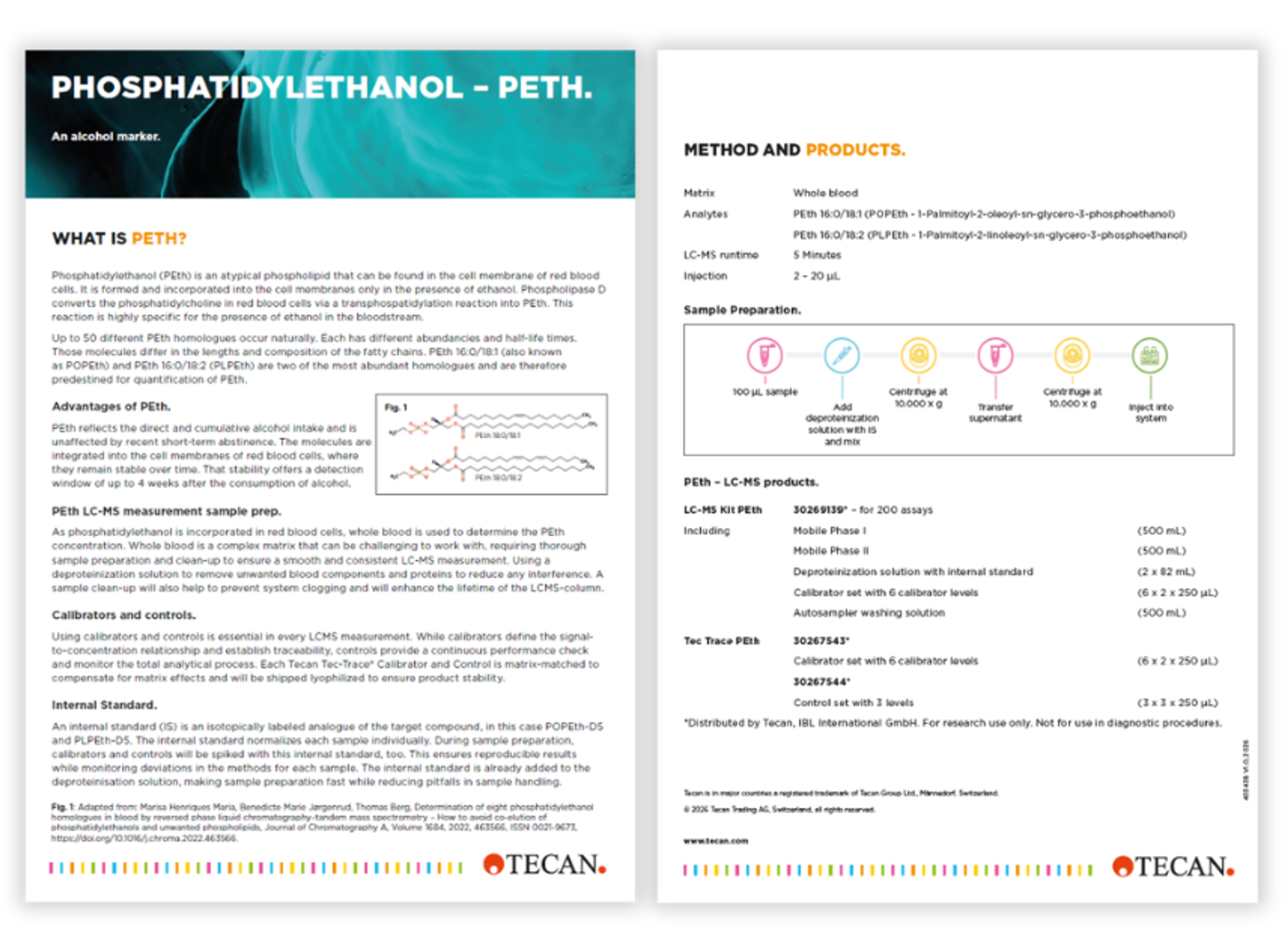 LC-MS sample prep for consistent phosphatidylethanol (PEth) analysis in whole blood - Tecan flyer