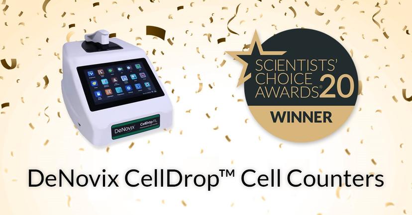 DeNovix CellDrop Automated Cell Counter won Best New Life Sciences Product