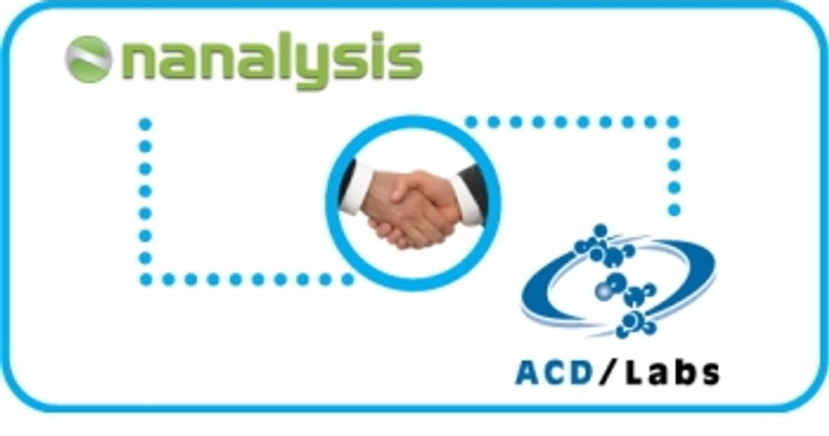 Nanalysis and ACD/Labs collaborate to provide ACD/Labs software with Nanalysis and ACD/Labs collaborate to provide ACD/Labs software with
