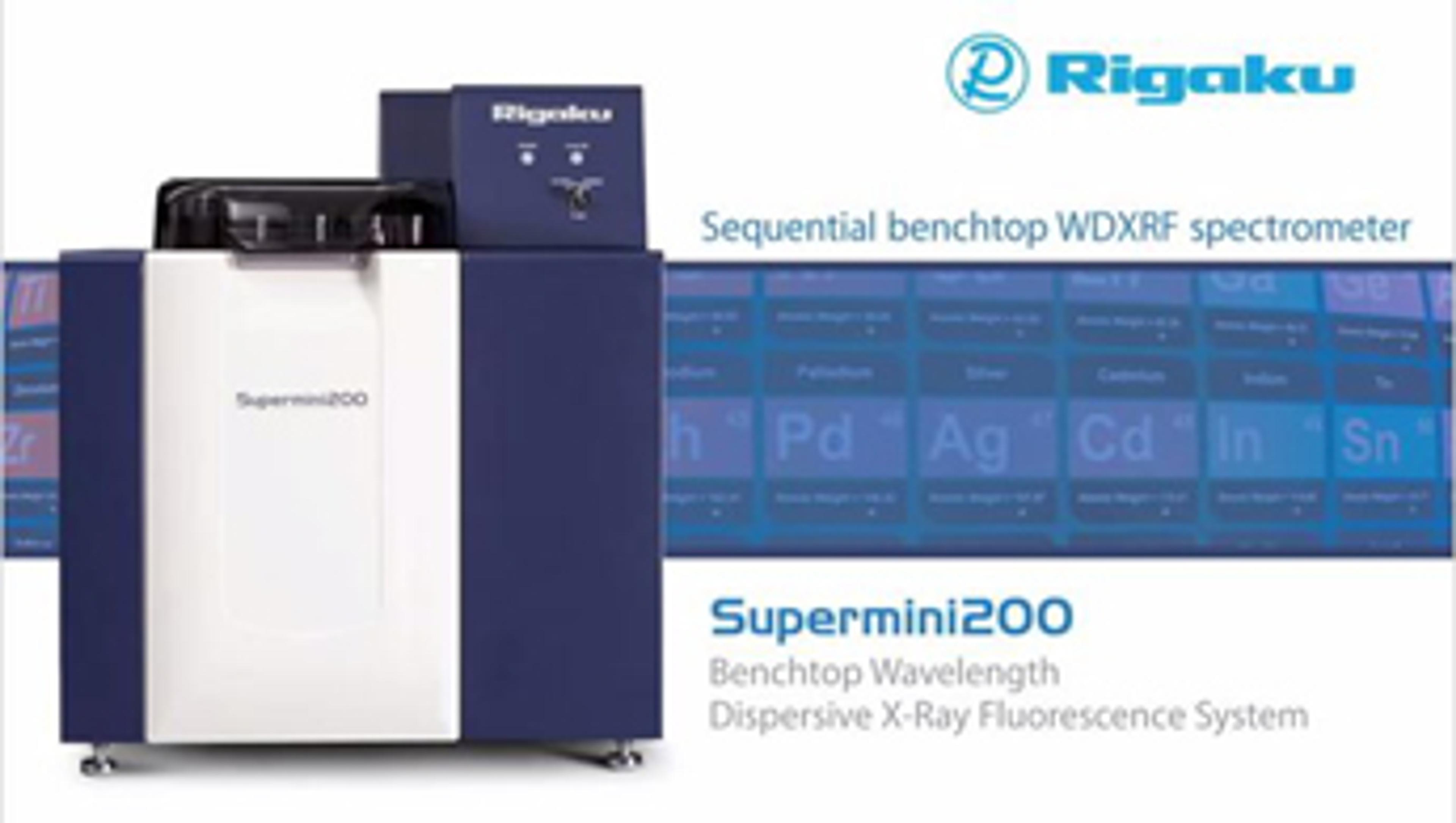 Rigaku Supermini200: Elemental Analysis by X-ray Florescence Rigaku Supermini200: Elemental Analysis by X-ray Florescence