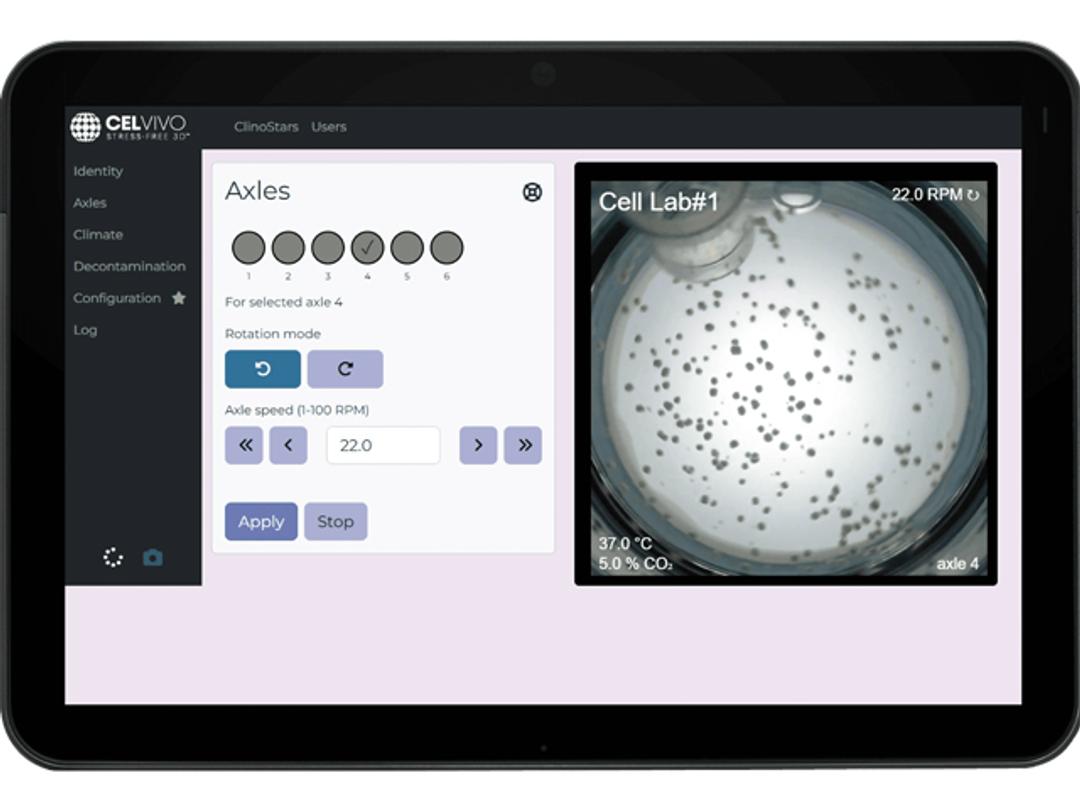 Tablet view of climate settings