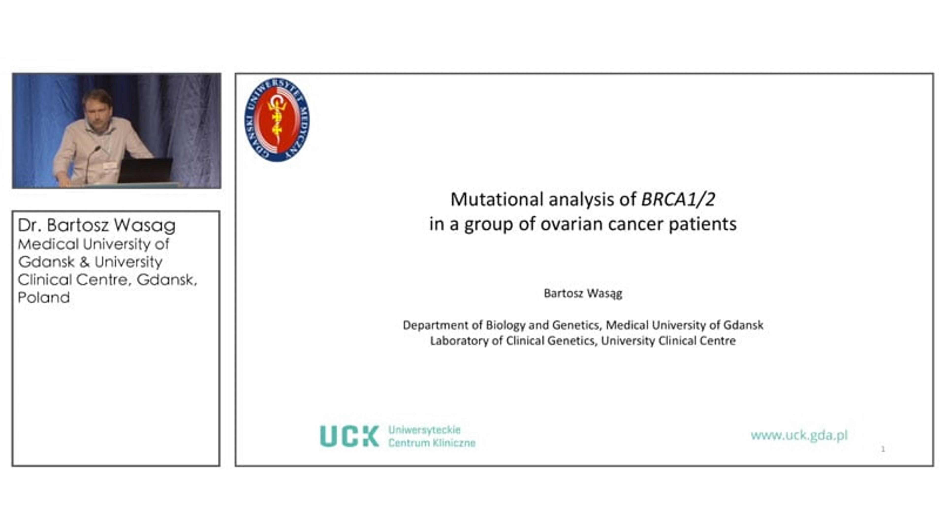 Mutational Analysis of BRCA1/2 in Ovarian Cancer Patients Mutational Analysis of BRCA1/2 in Ovarian Cancer Patients