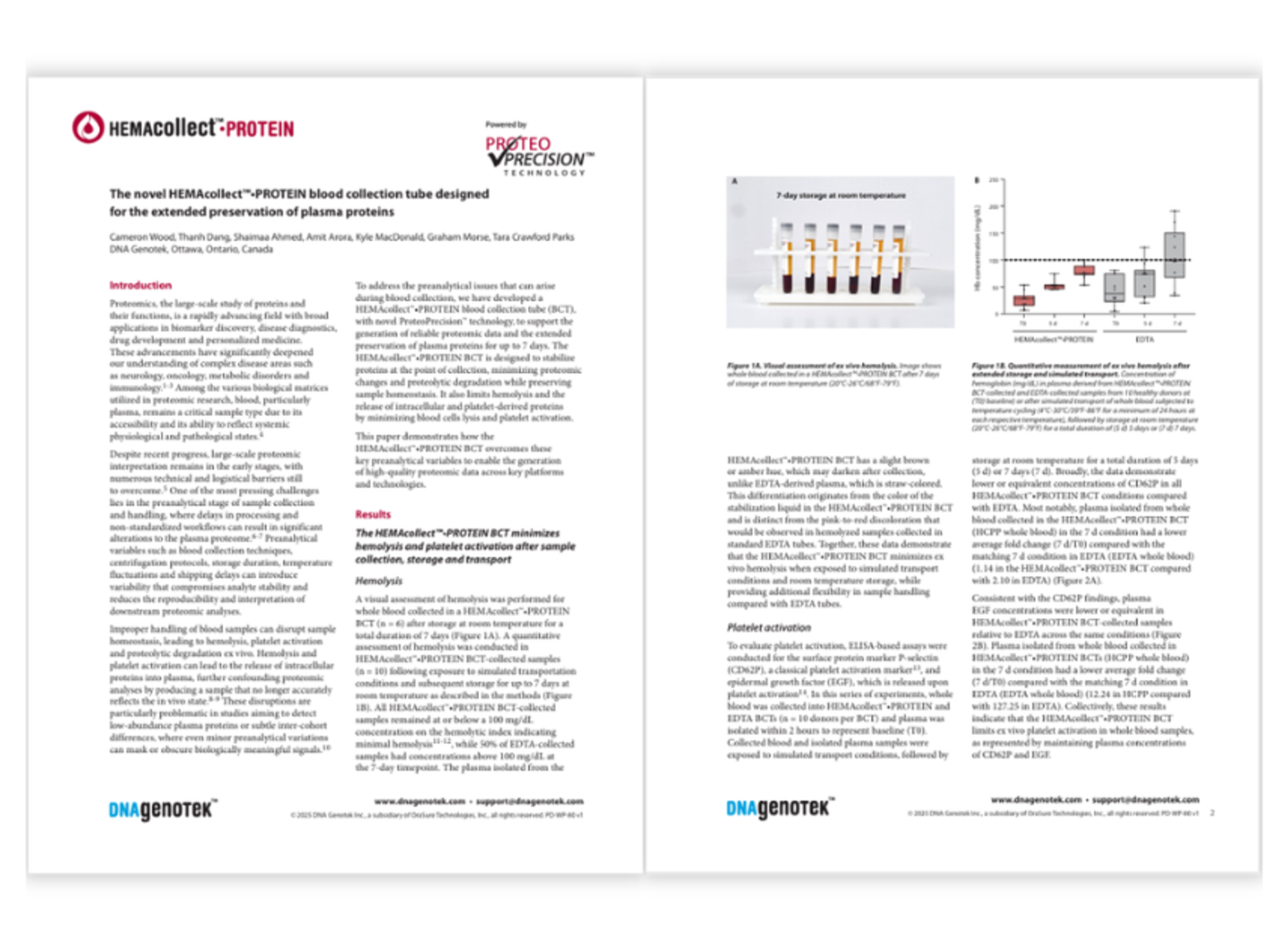 Extended protein stability with the HEMAcollect PROTEIN Blood Collection Tube