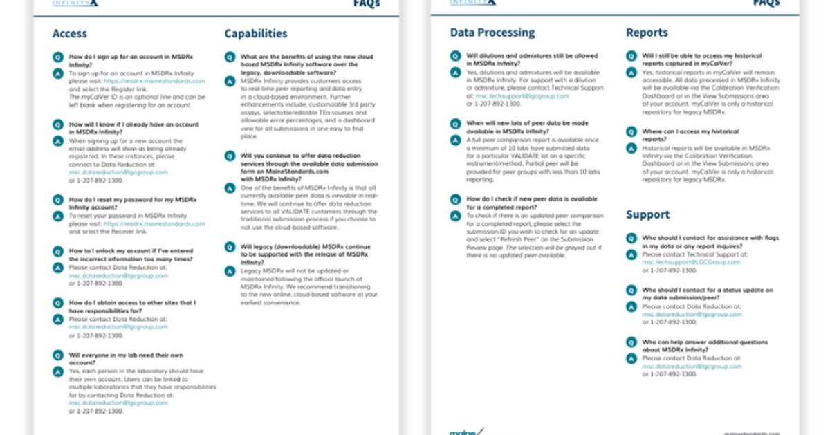 MSDRx® Infinity data reduction software FAQs