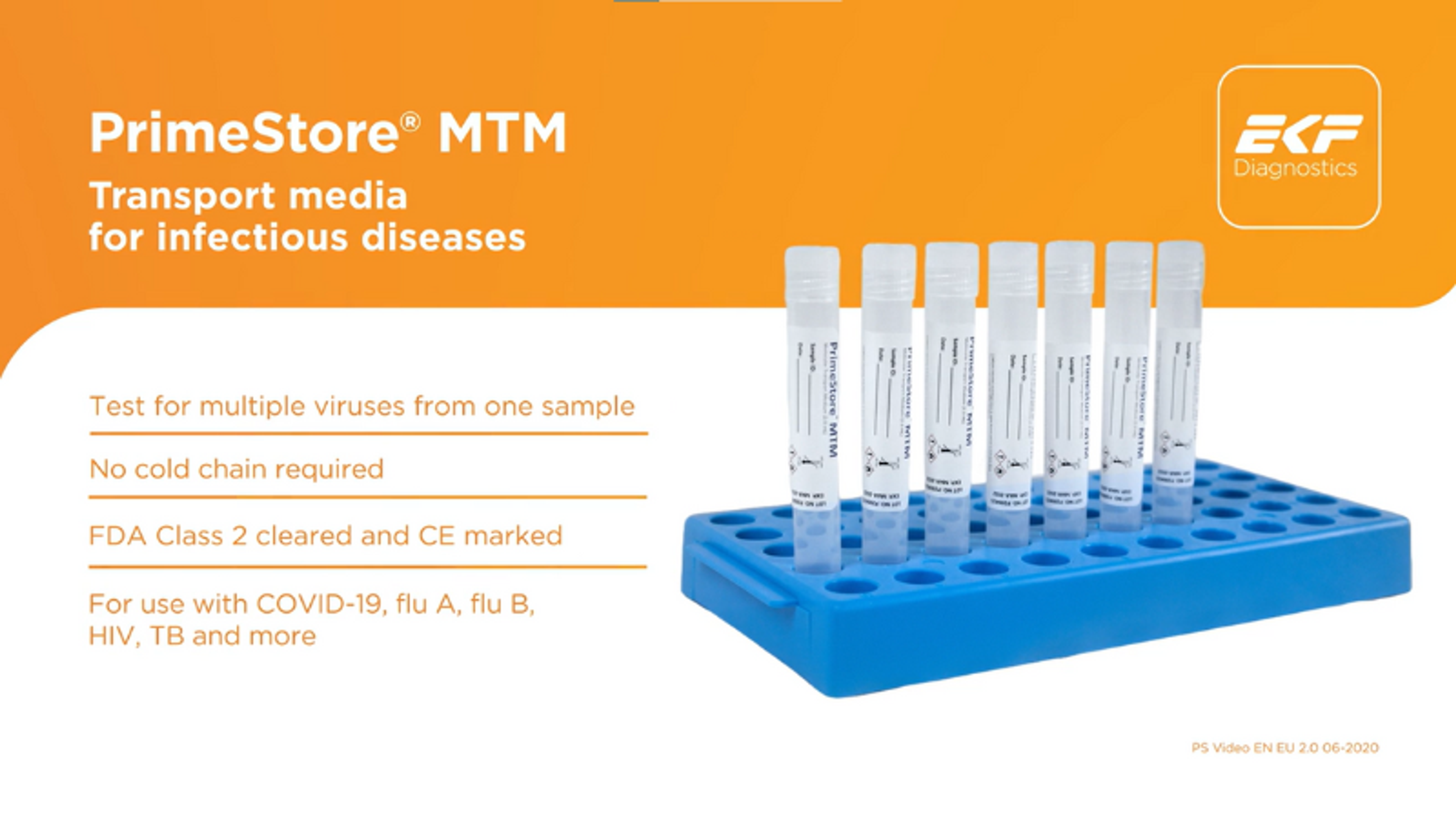 Maintain sample integrity with PrimeStore MTM for infectious disease testing Maintain sample integrity with PrimeStore MTM for infectious disease testing