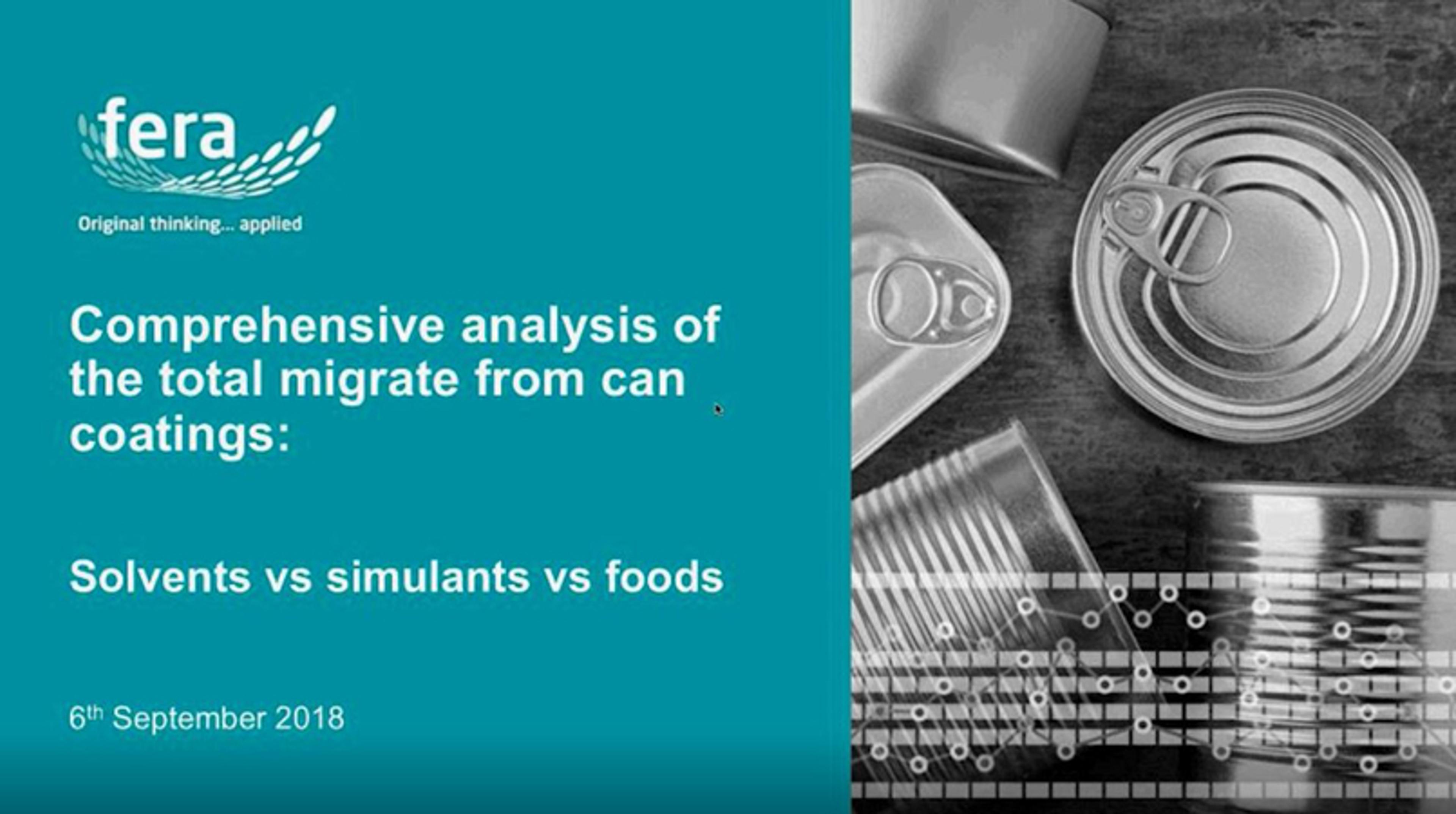 Analyzing Food Contact Materials: Comprehensive Analysis of the Total Migrate from Can Coatings Analyzing Food Contact Materials: Comprehensive Analysis of the Total Migrate from Can Coatings