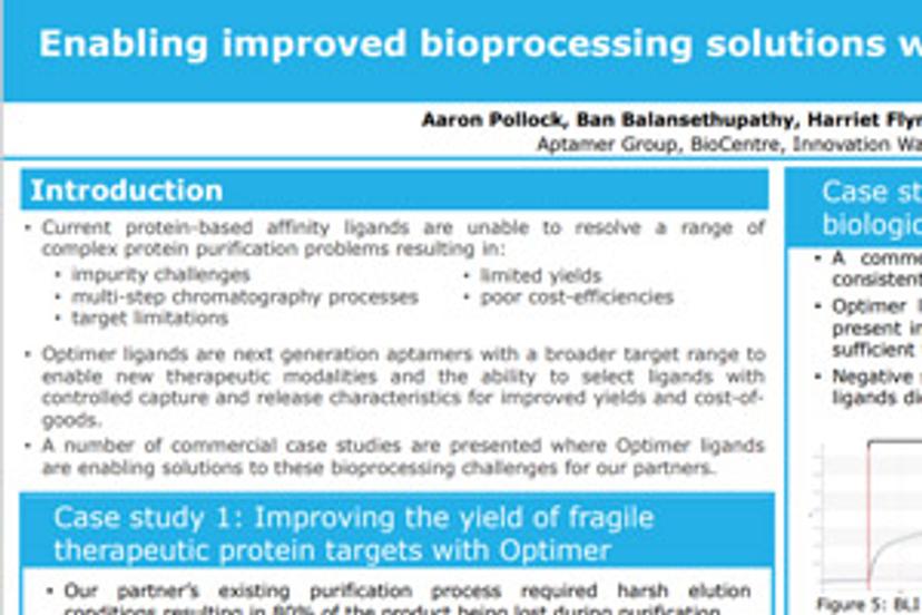 Enabling improved bioprocessing solutions with Optimer