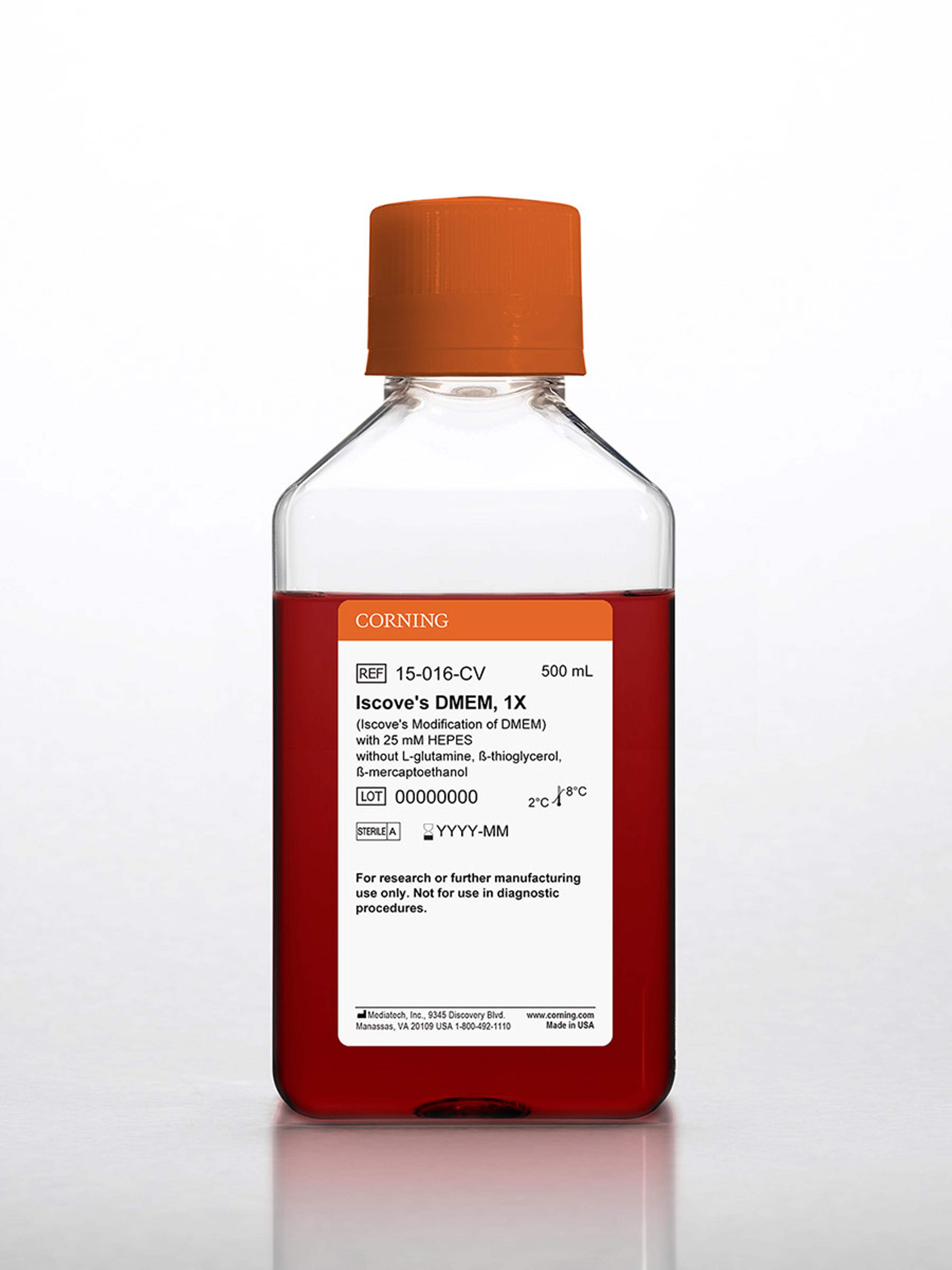Corning® 500 mL Iscove’s Modification of DMEM - Corning Life Sciences