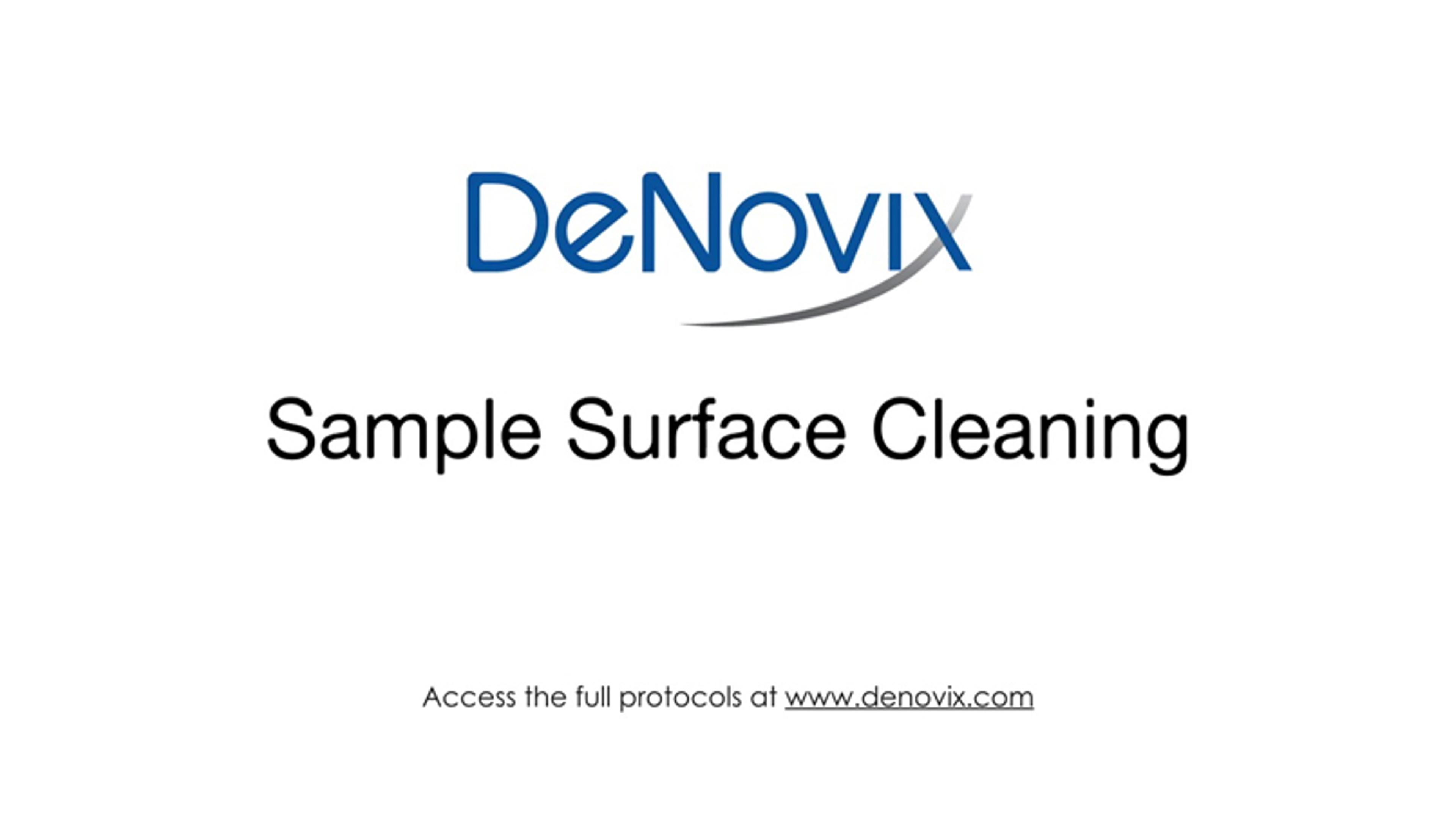 Sample Surface Cleaning for Microvolume Spectrophotometers Sample Surface Cleaning for Microvolume Spectrophotometers
