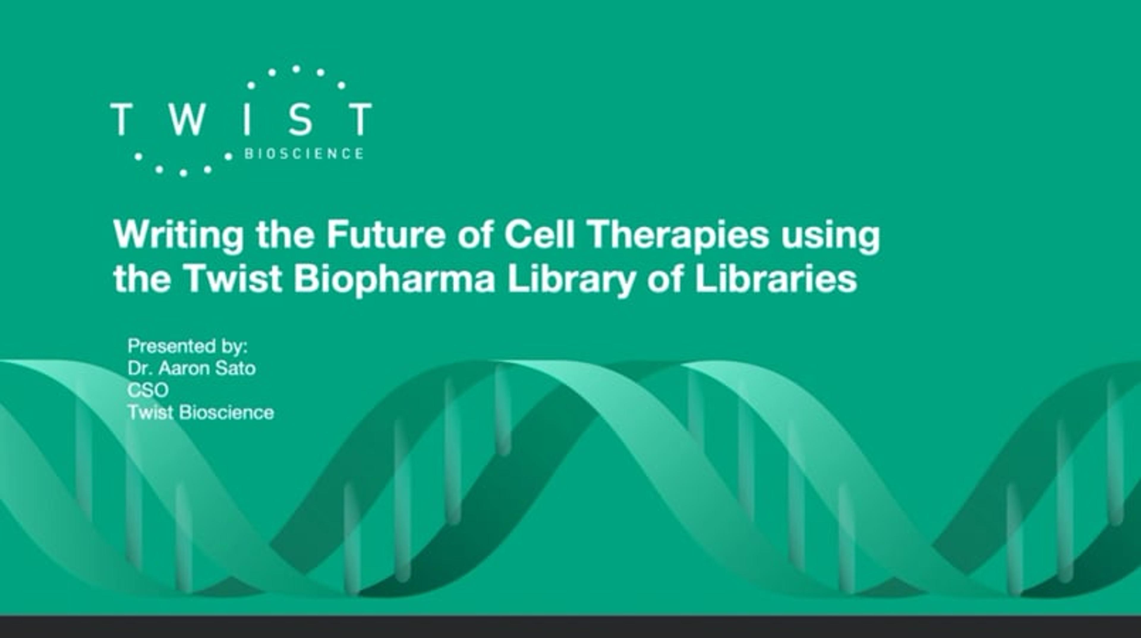 Writing the future of cell therapies Writing the future of cell therapies