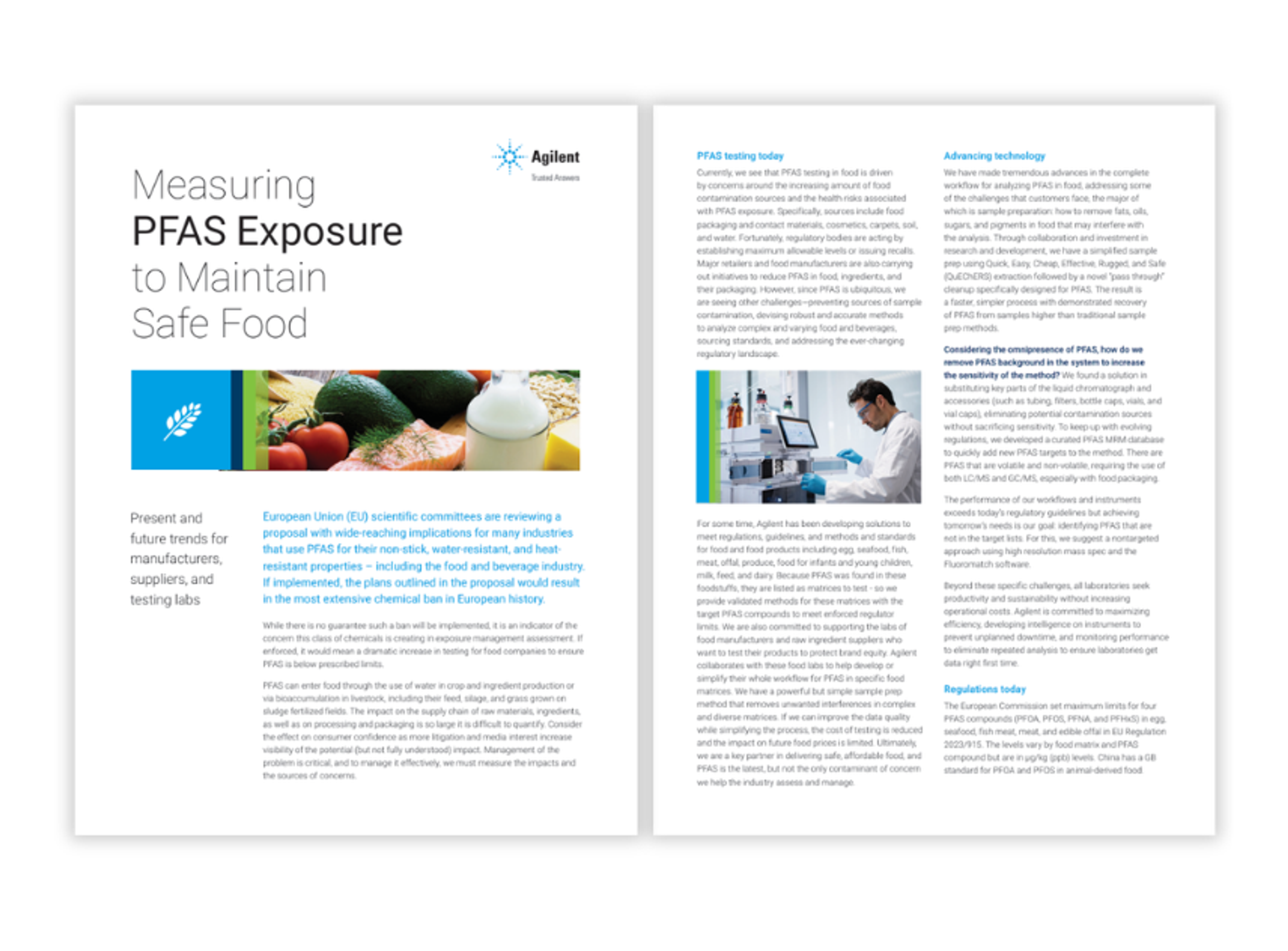 PFAS contamination testing workflow for food products