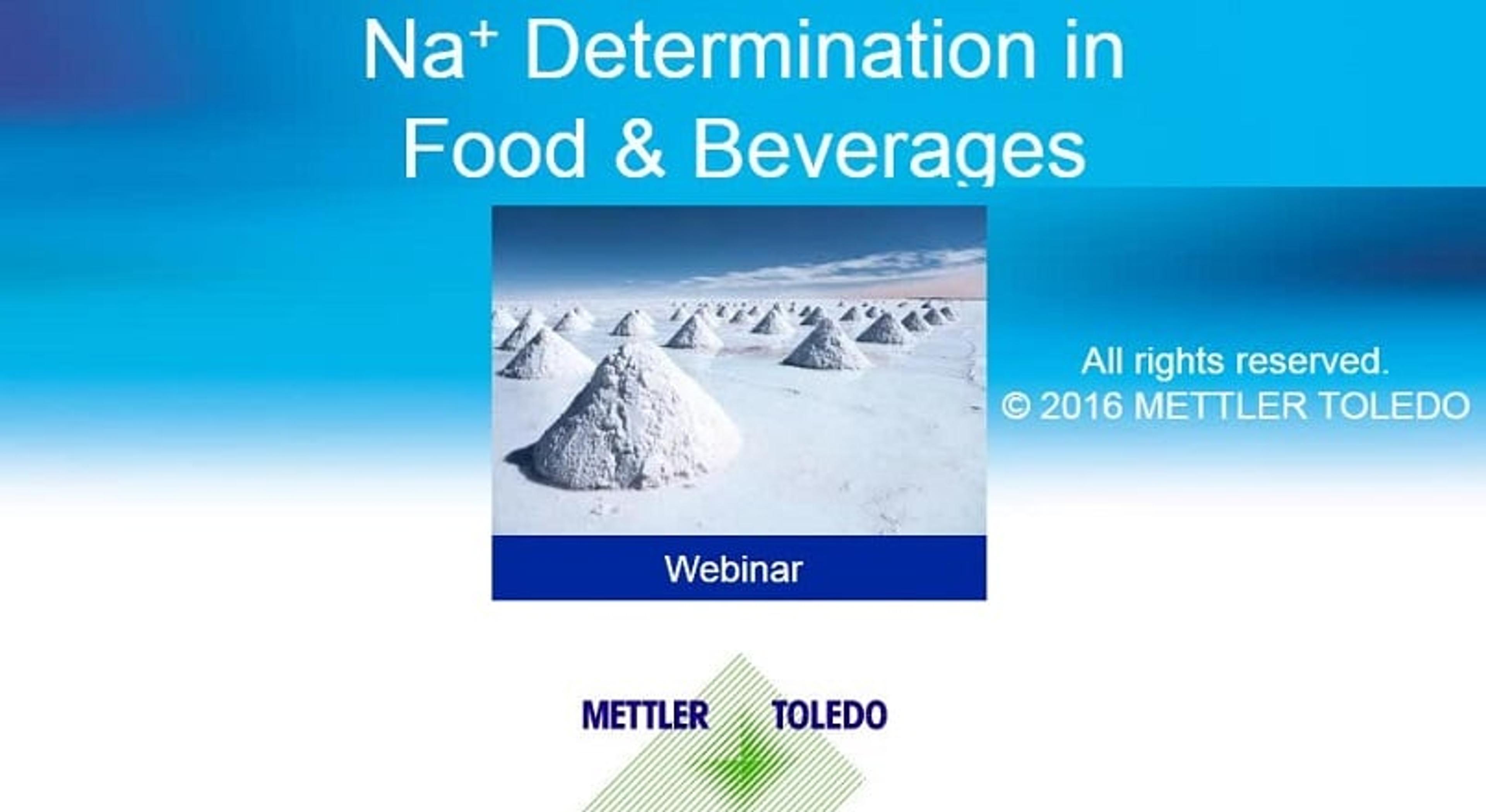 Na+ Determination in Food & Beverages Na+ Determination in Food & Beverages