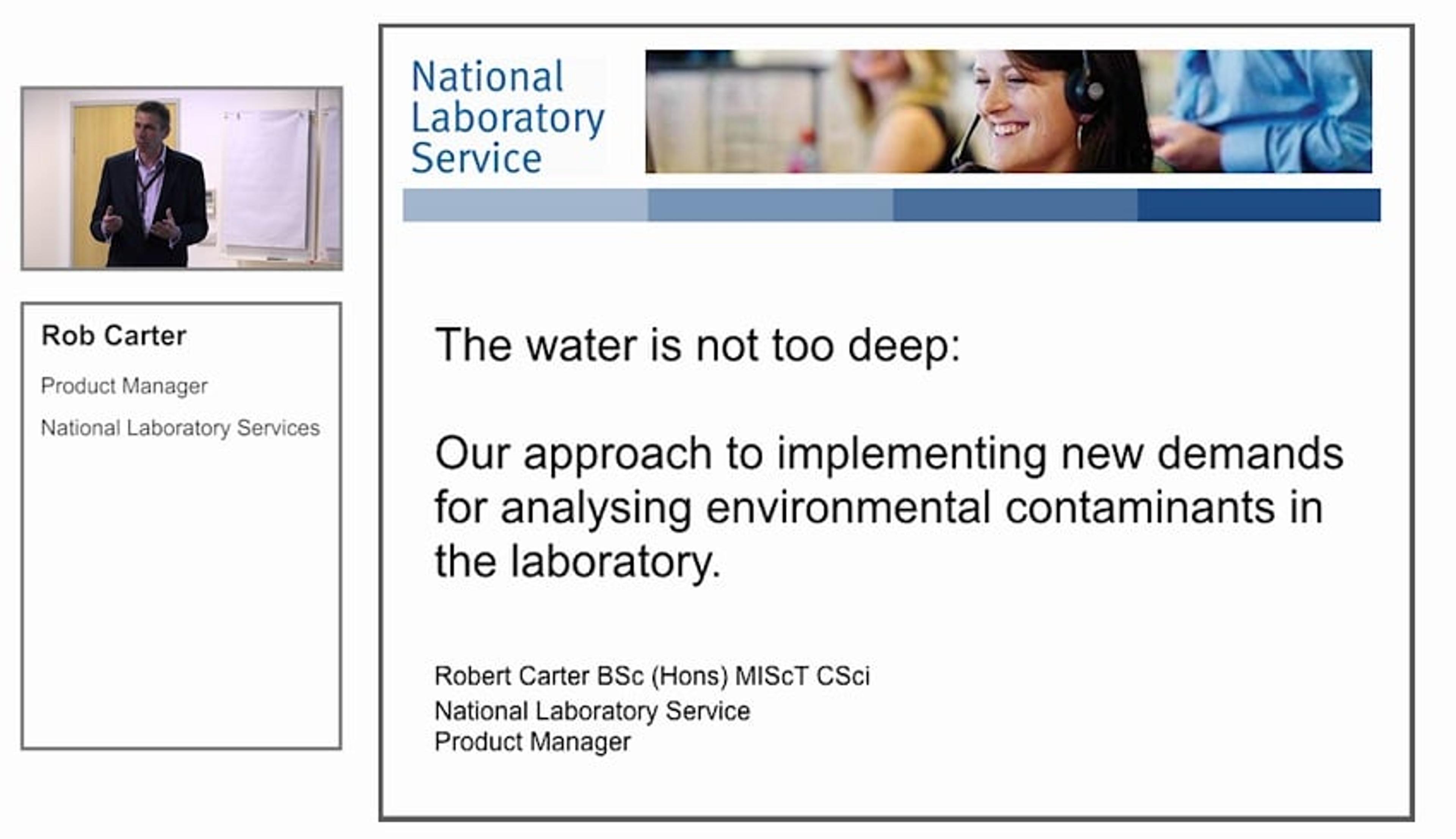 Environmental Contaminant Analyses at the National Laboratory Service Environmental Contaminant Analyses at the National Laboratory Service