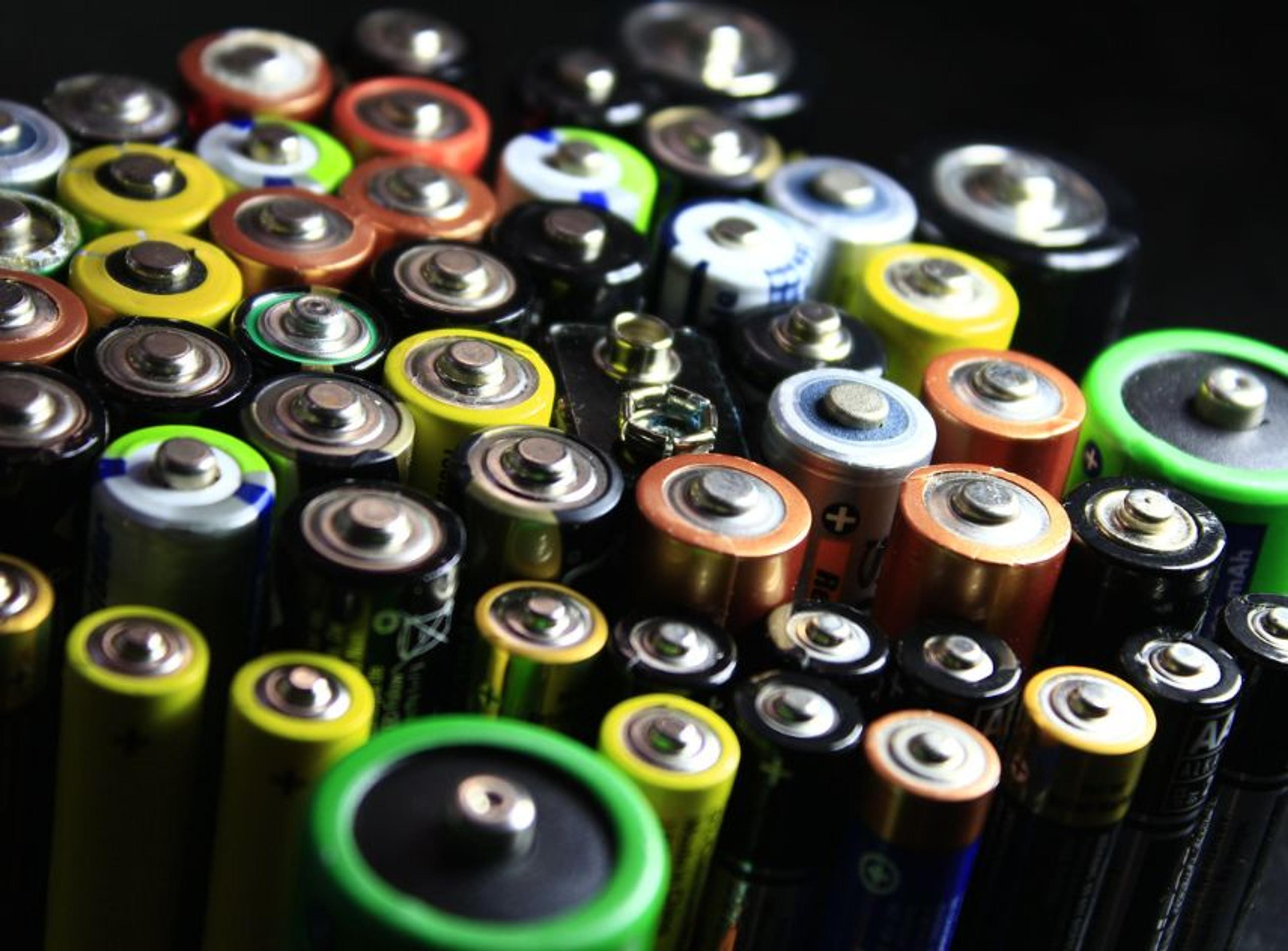 Batteries lined up for battery testing