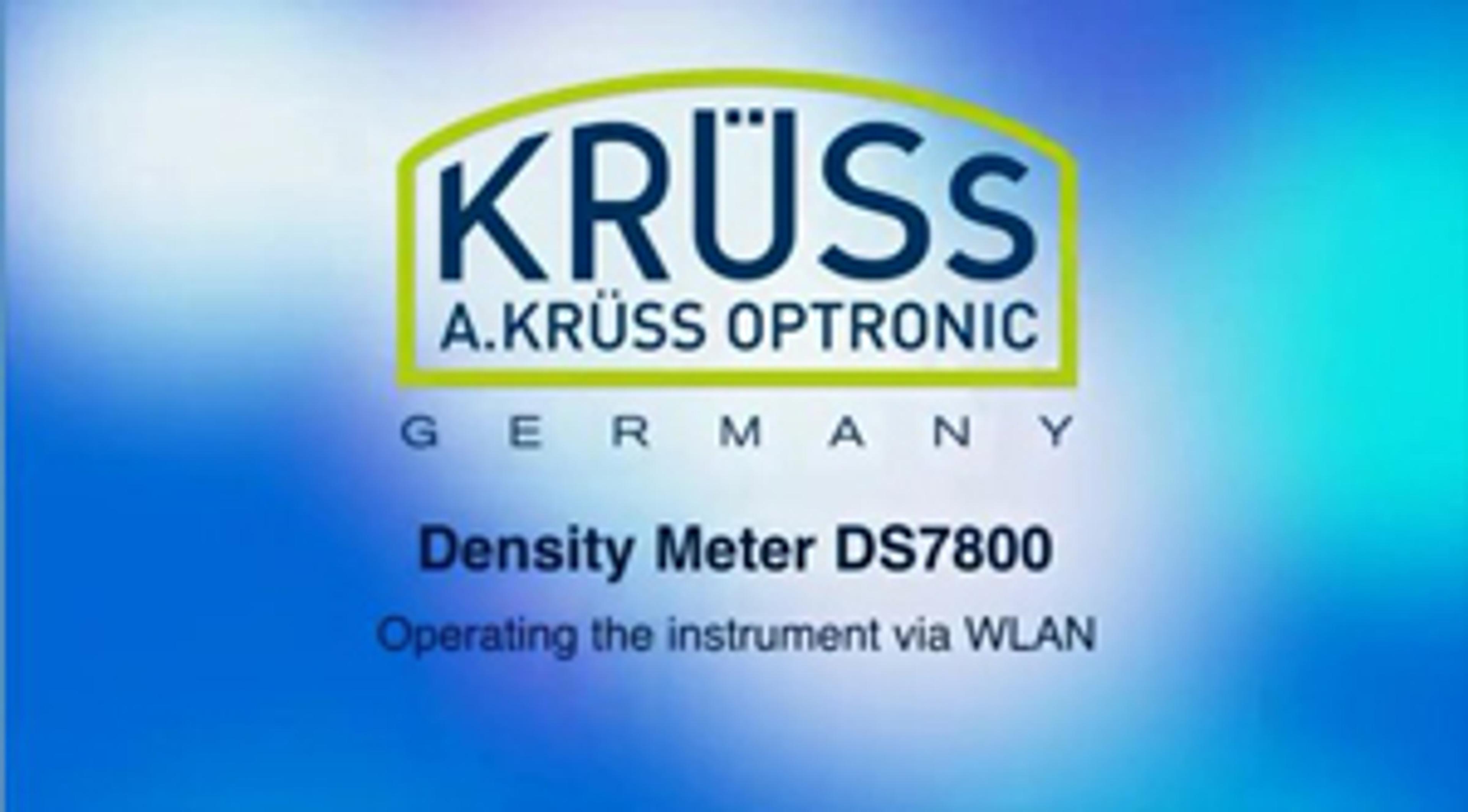 The Density Meter DS7800 from A.KRÜSS: WLAN Options The Density Meter DS7800 from A.KRÜSS: WLAN Options